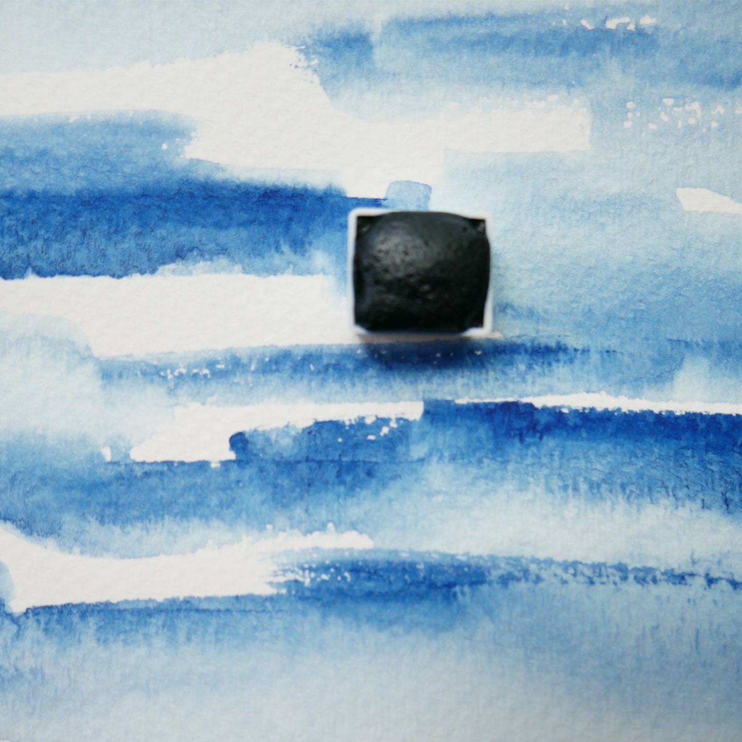 Prussian Blue. Half pan, full pan or bottle cap of handmade watercolor paint