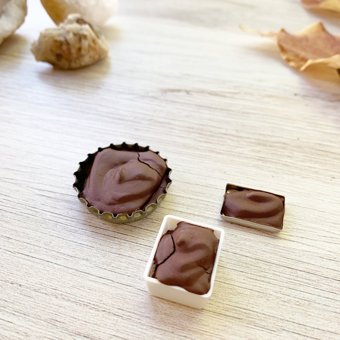 Rose Earth. Half pan, full pan or bottle cap of handmade watercolor paint