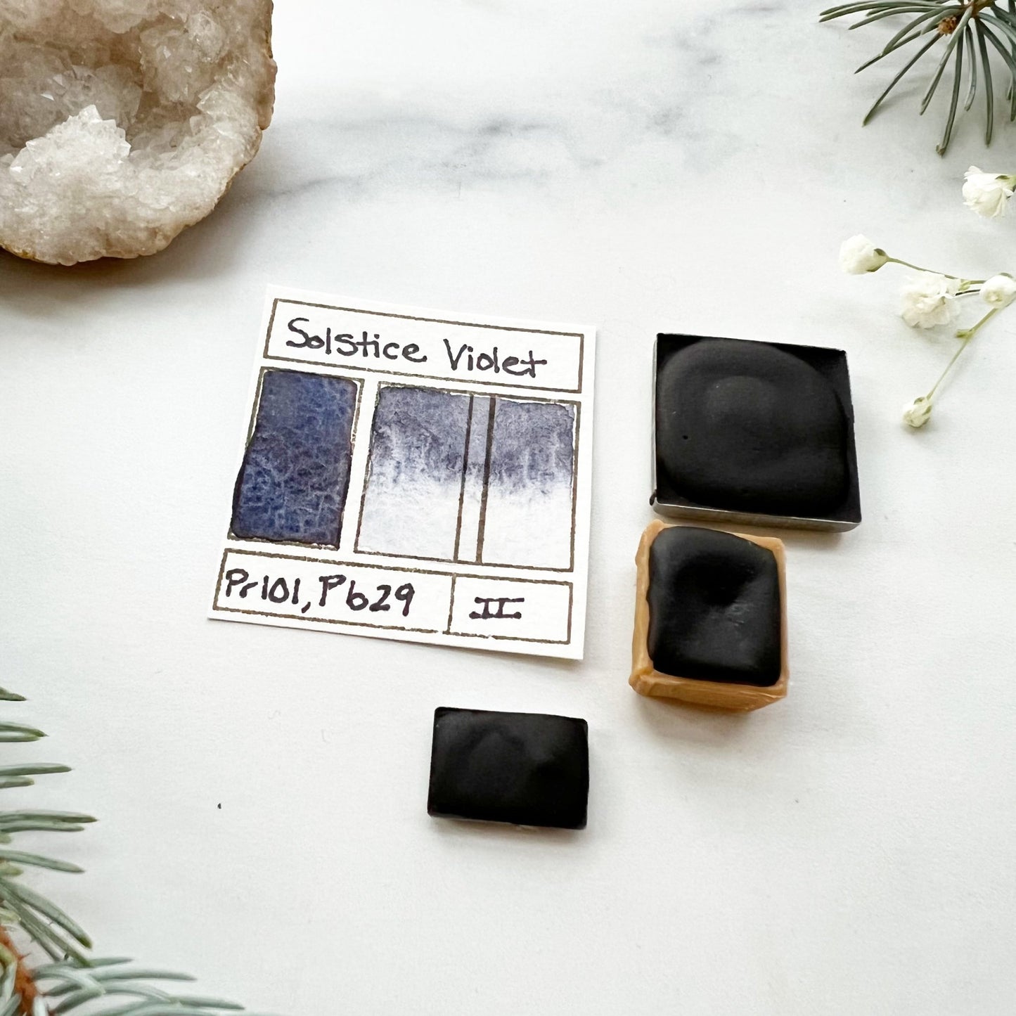 Solstice Violet. Half pan, full pan or bottle cap of handmade watercolor paint - Ruby Mountain