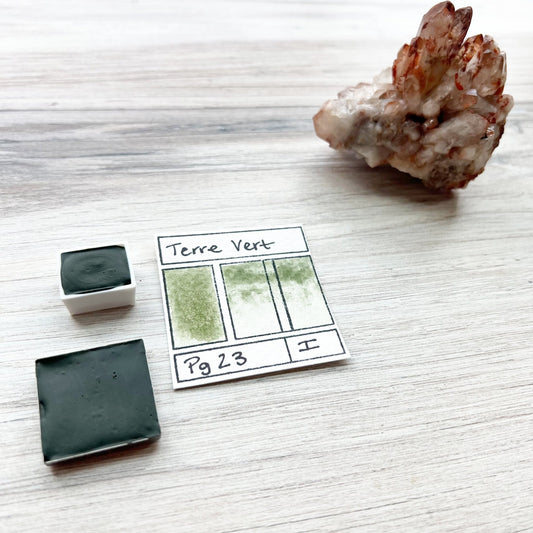 Terre Verte. Half pan, full pan or bottle cap of handmade watercolor paint - Ruby Mountain
