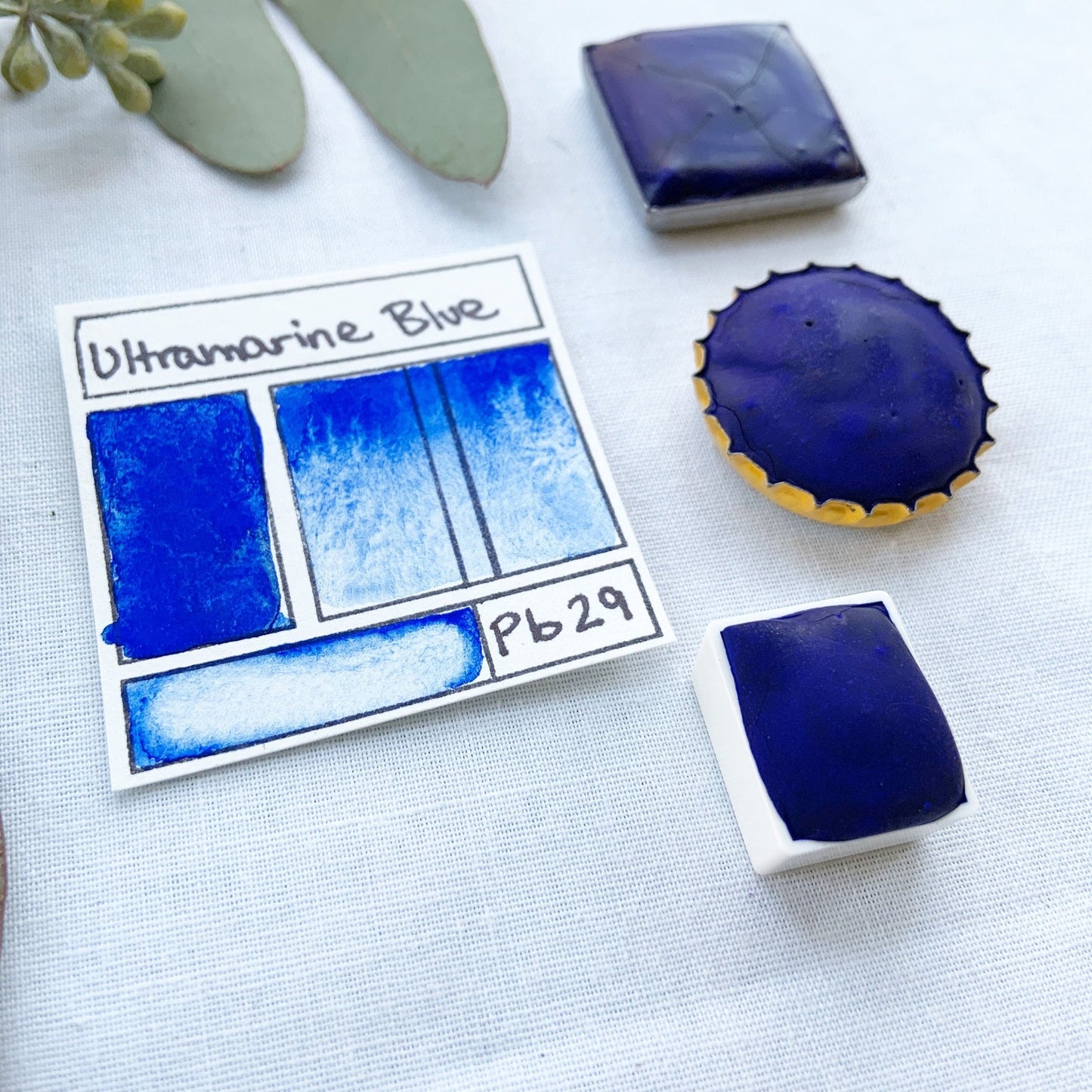 Ultramarine Blue. Half pan, full pan or bottle cap of handmade watercolor paint - Ruby Mountain