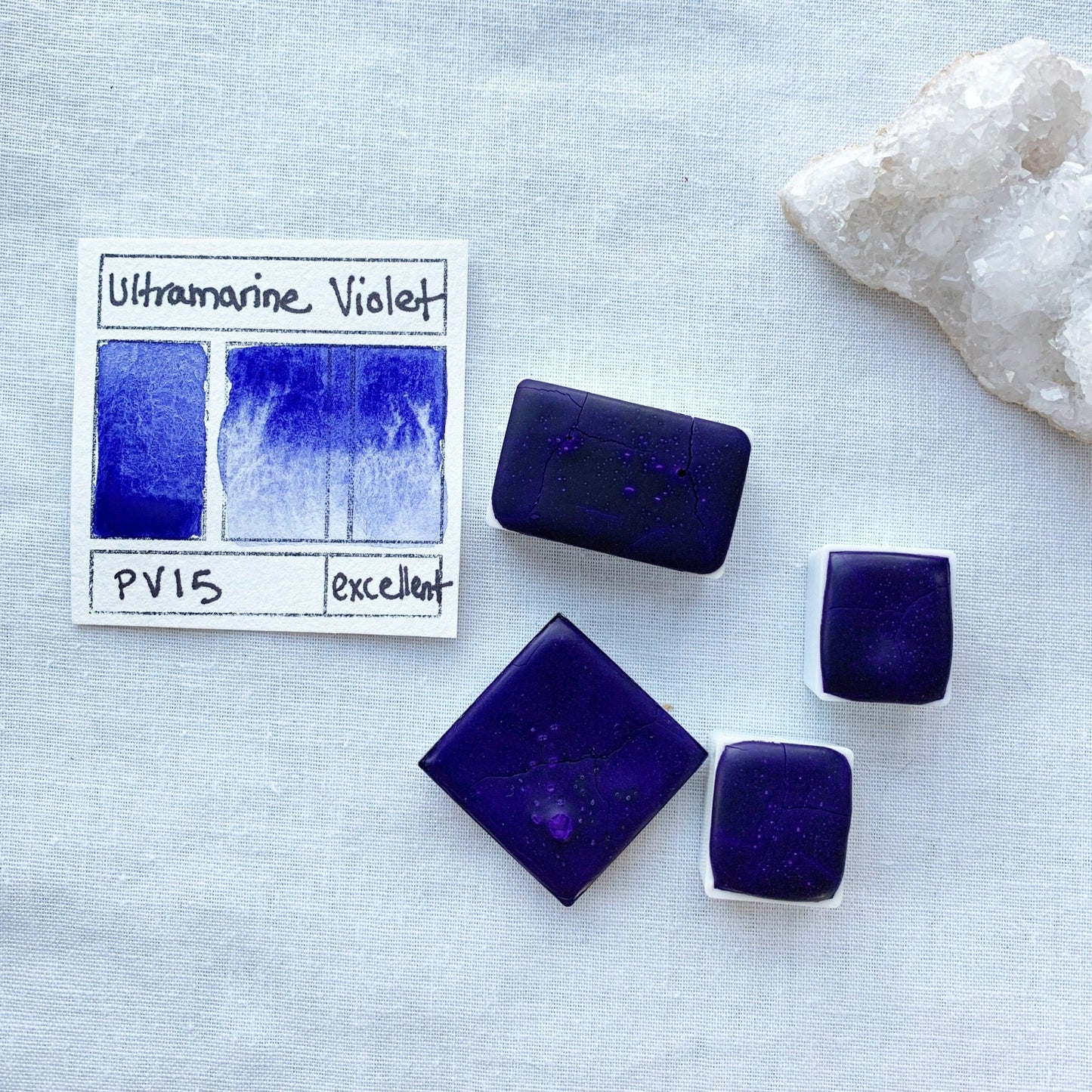 Ultramarine Violet. Half pan, full pan or bottle cap of handmade watercolor paint - Ruby Mountain