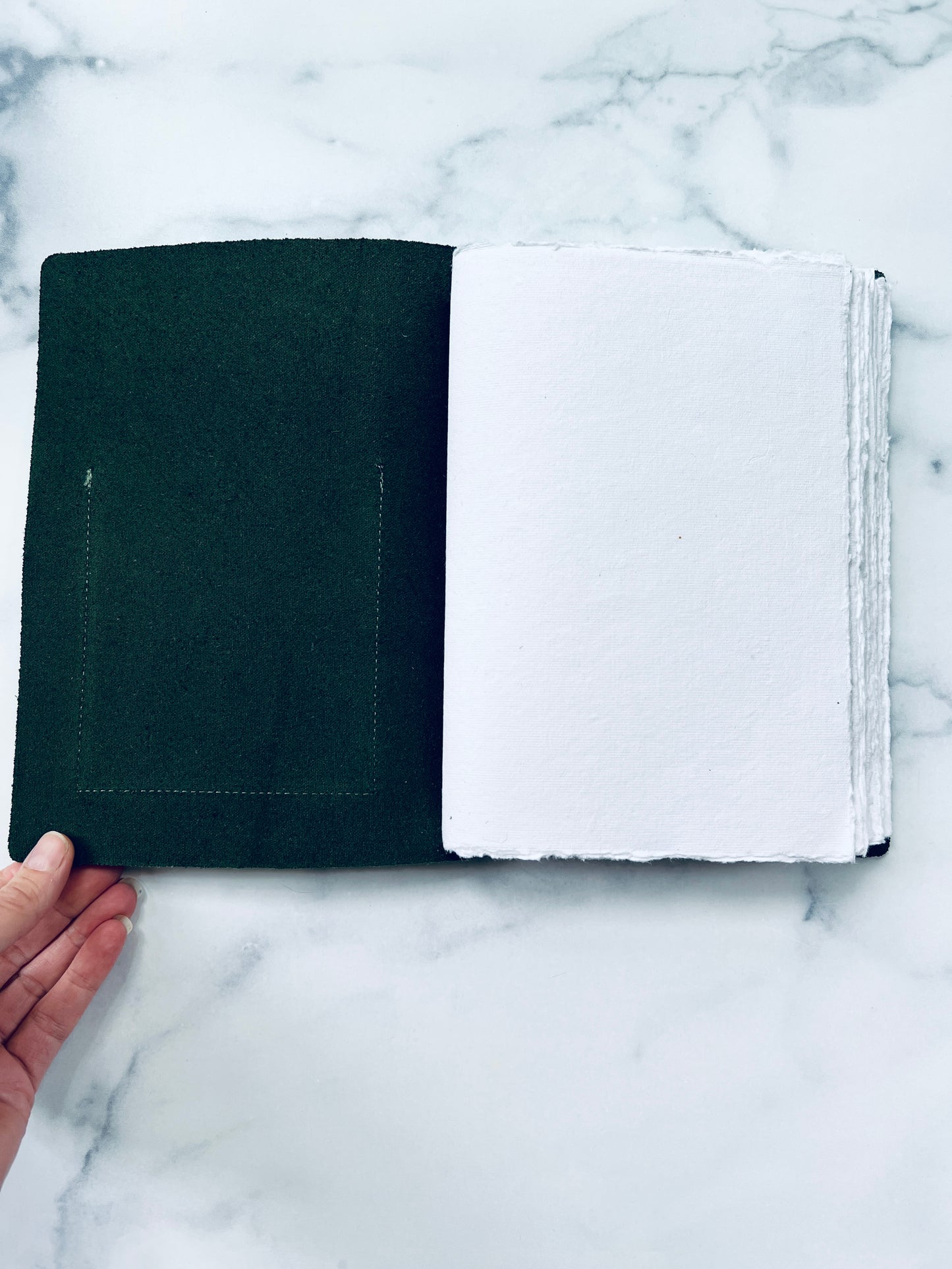 Green Leather Watercolor Journal, Refillable