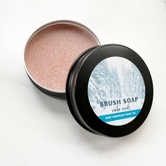 Solid Brush Soap for Paint Brushes - Winter Woods