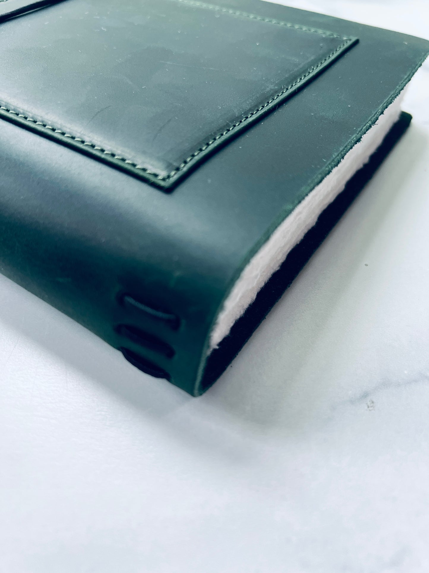 Green Leather Watercolor Journal, Refillable