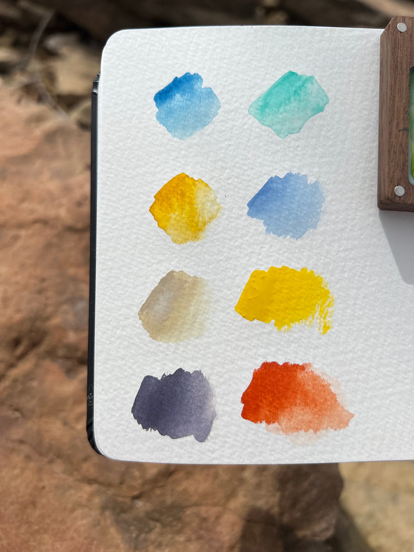 Plein Air Teeny Tiny Palette, a tiny set of handmade watercolors