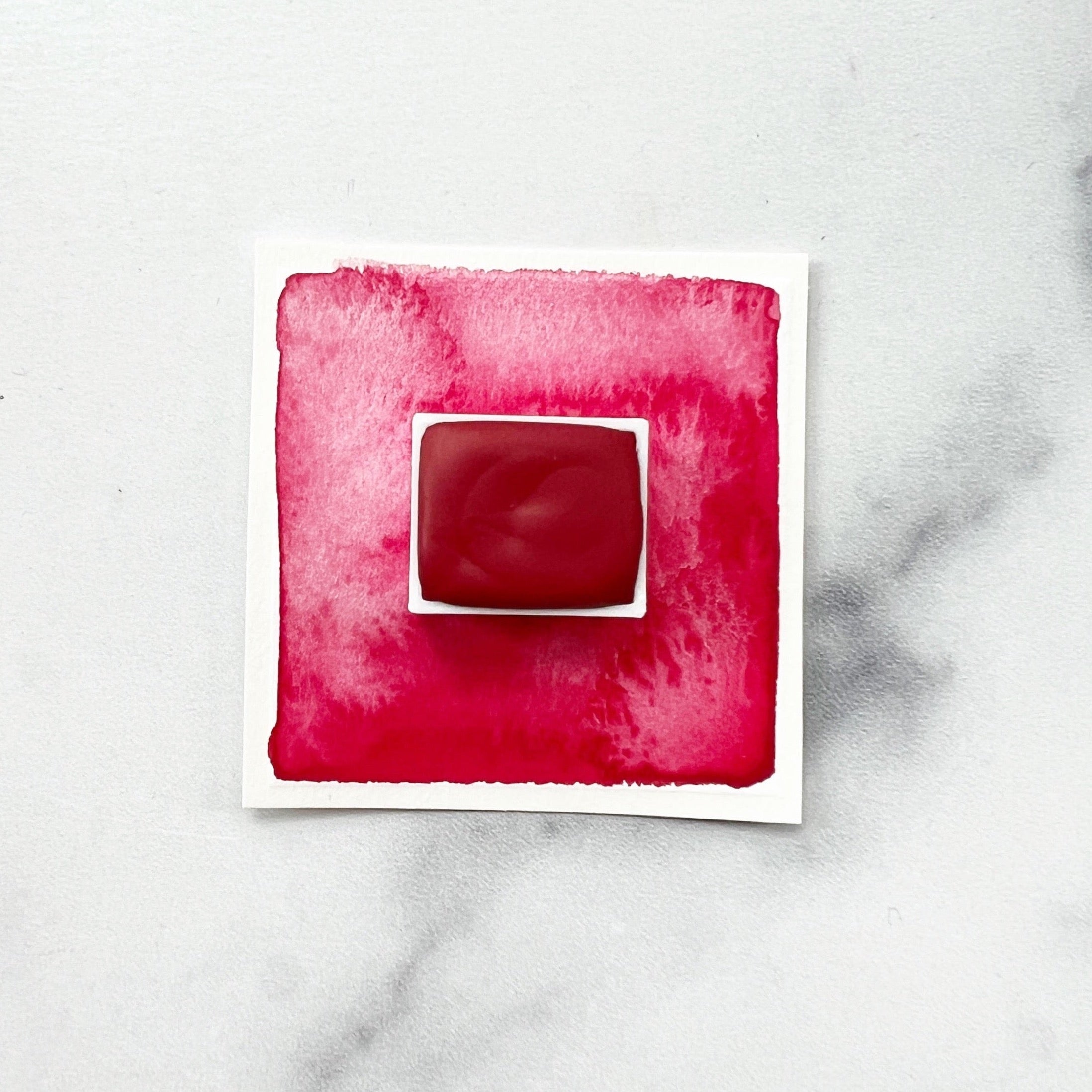 Primary Red. Half pan, full pan or bottle cap of handmade watercolor paint