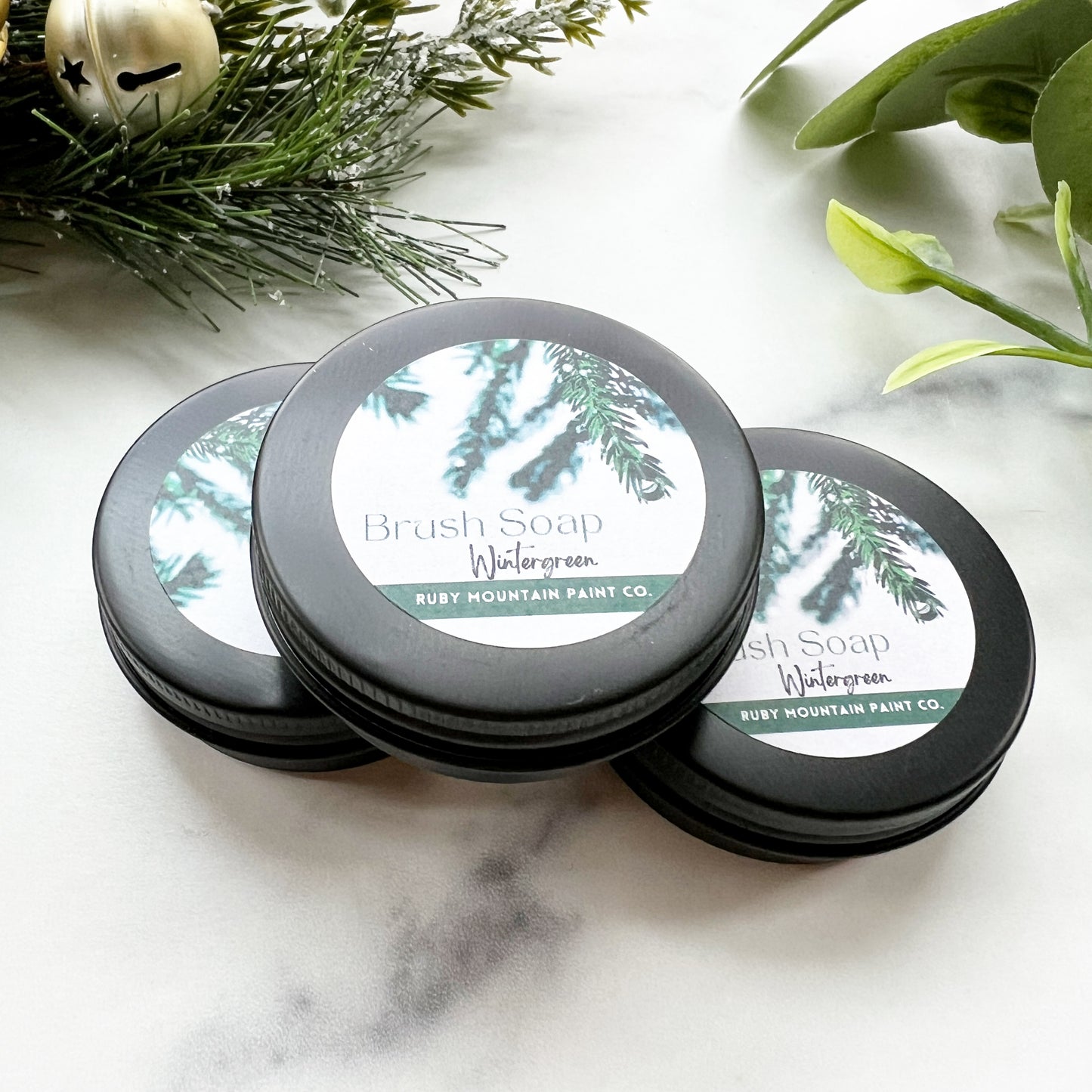 Solid Brush Soap for Paint Brushes - Wintergreen