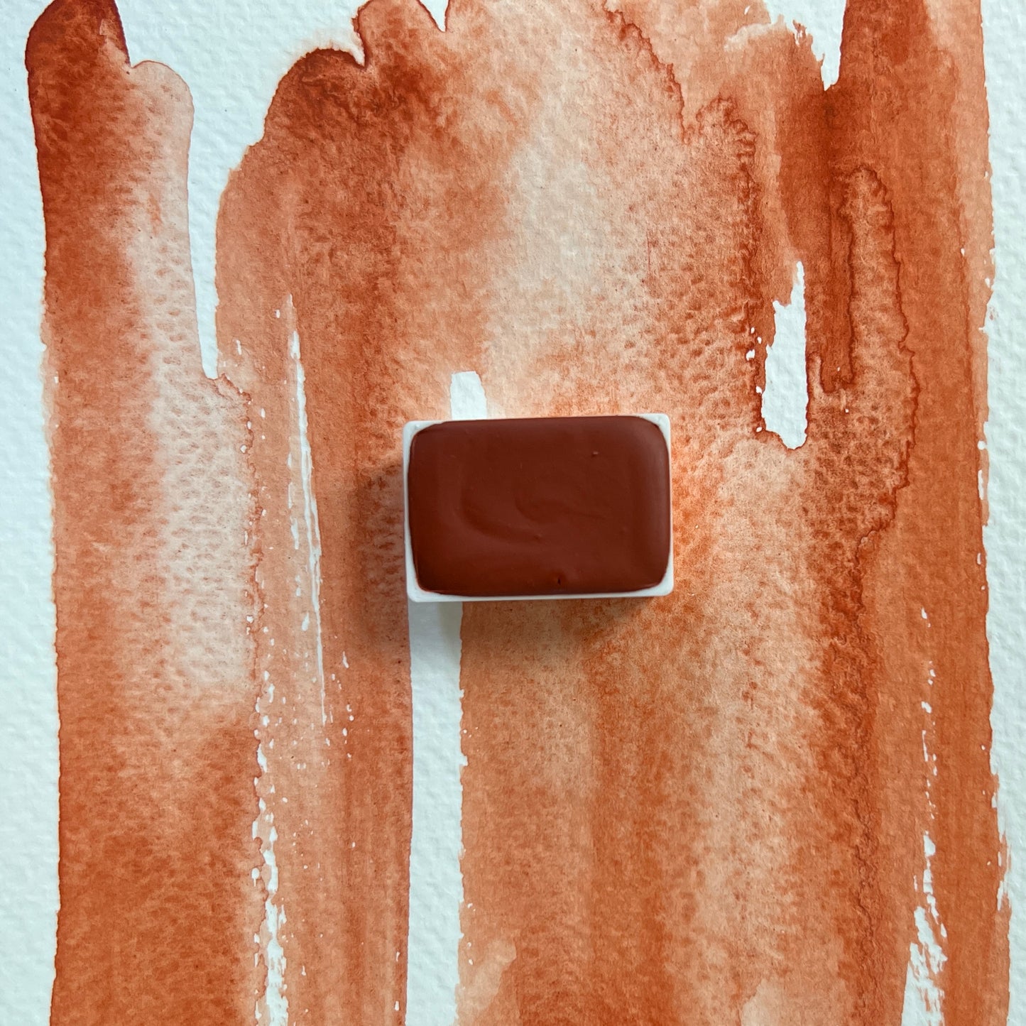 Dark Pumpkin. Individual pan of handmade watercolor paint