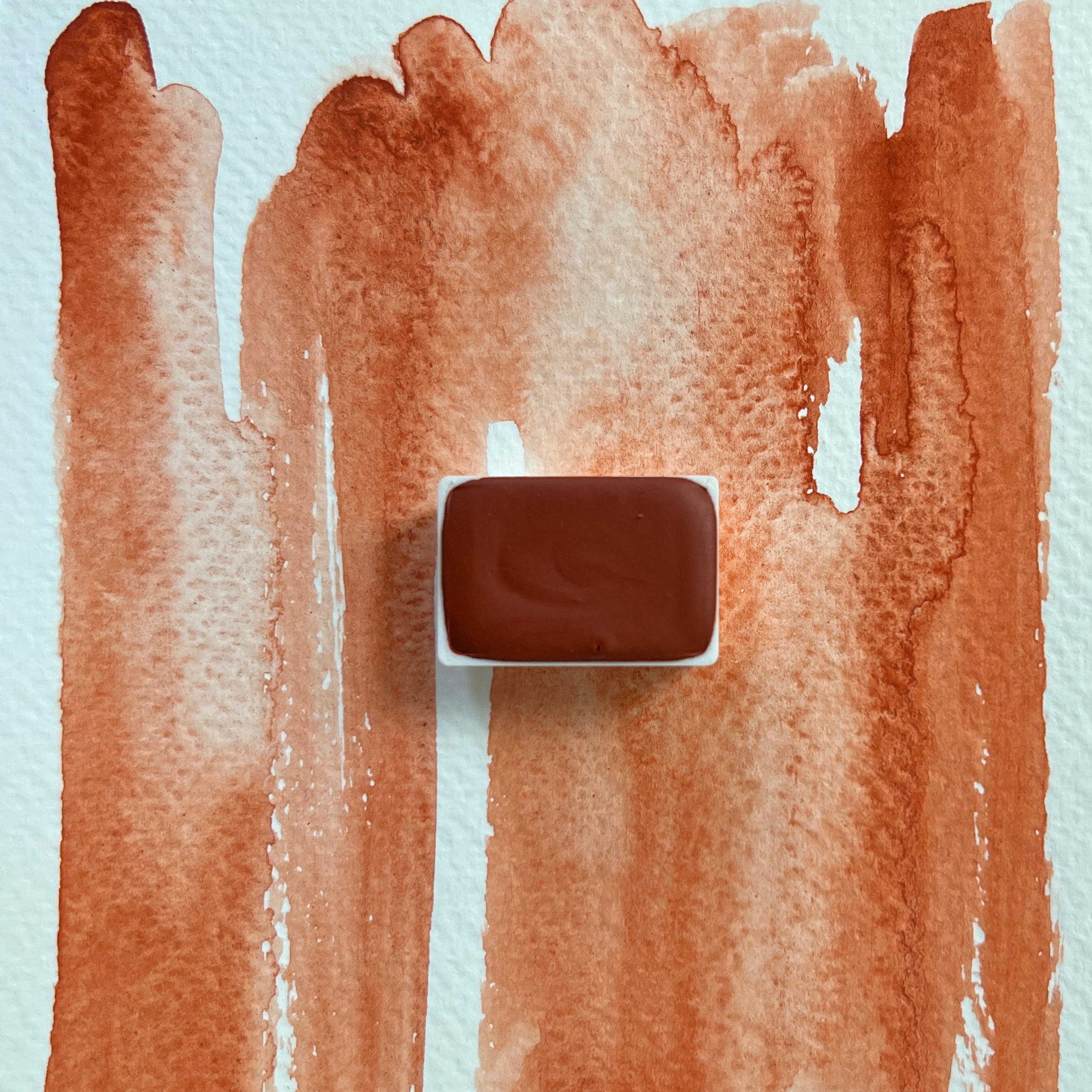 Dark Pumpkin. Individual pan of handmade watercolor paint