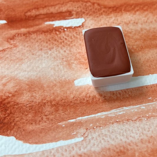 Dark Pumpkin. Individual pan of handmade watercolor paint