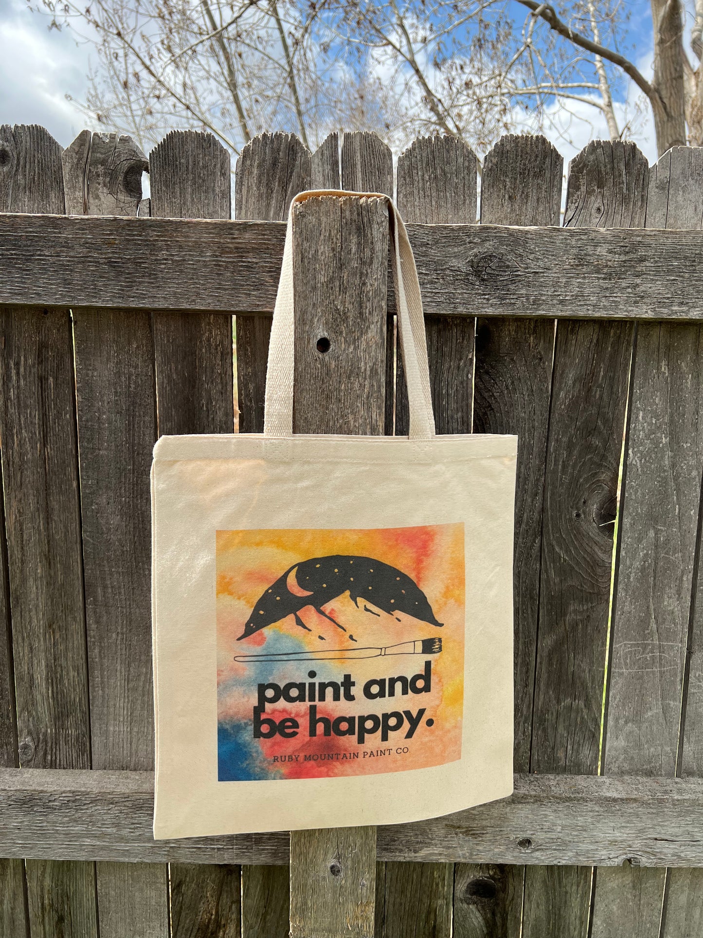 Paint and Be Happy Simple Canvas Tote