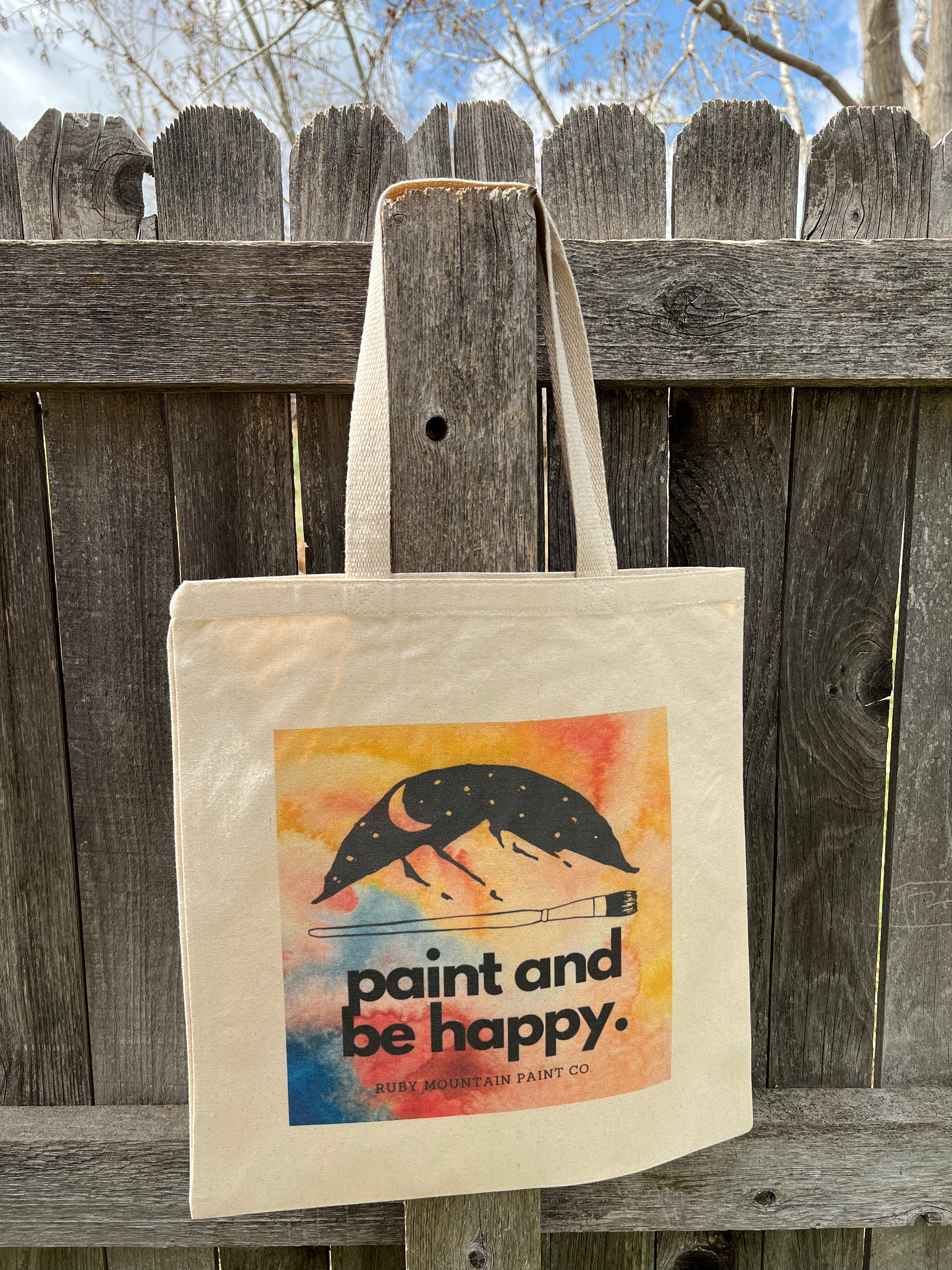 Paint and Be Happy Simple Canvas Tote