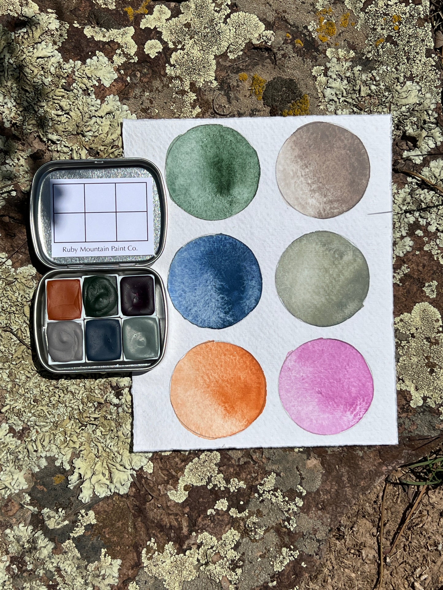 Reservoir Ridge Palette,  a palette of handmade watercolor paint