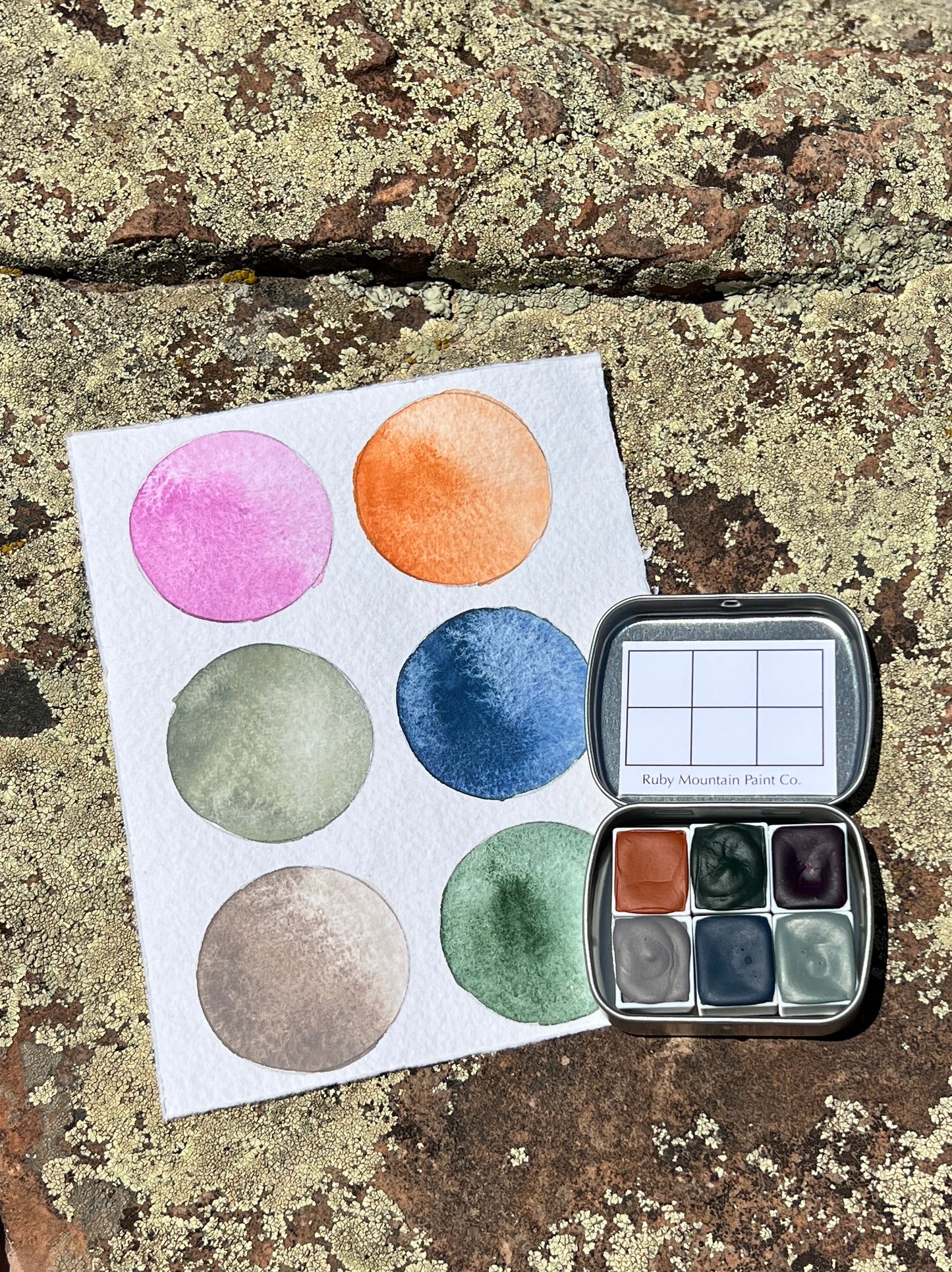 Reservoir Ridge Palette,  a palette of handmade watercolor paint