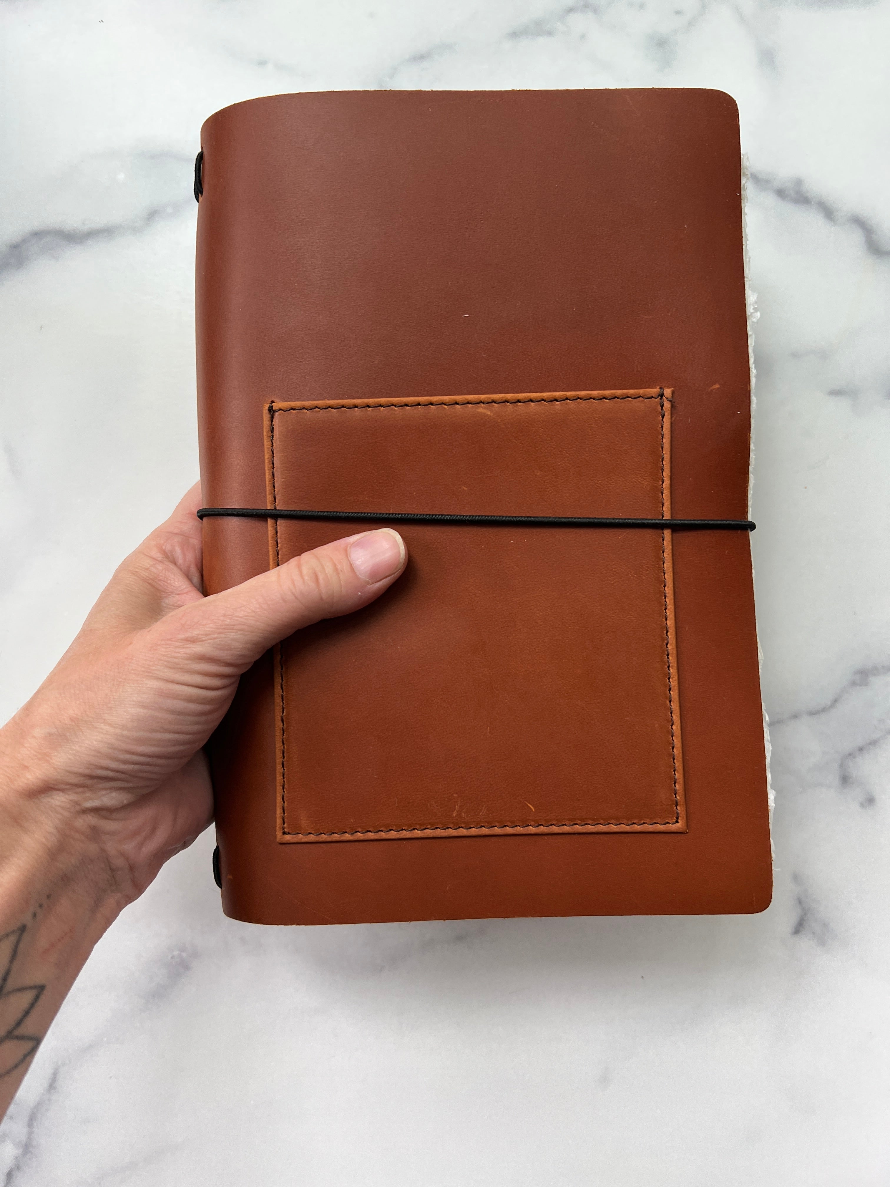 Tan Leather Watercolor Journal, Refillable