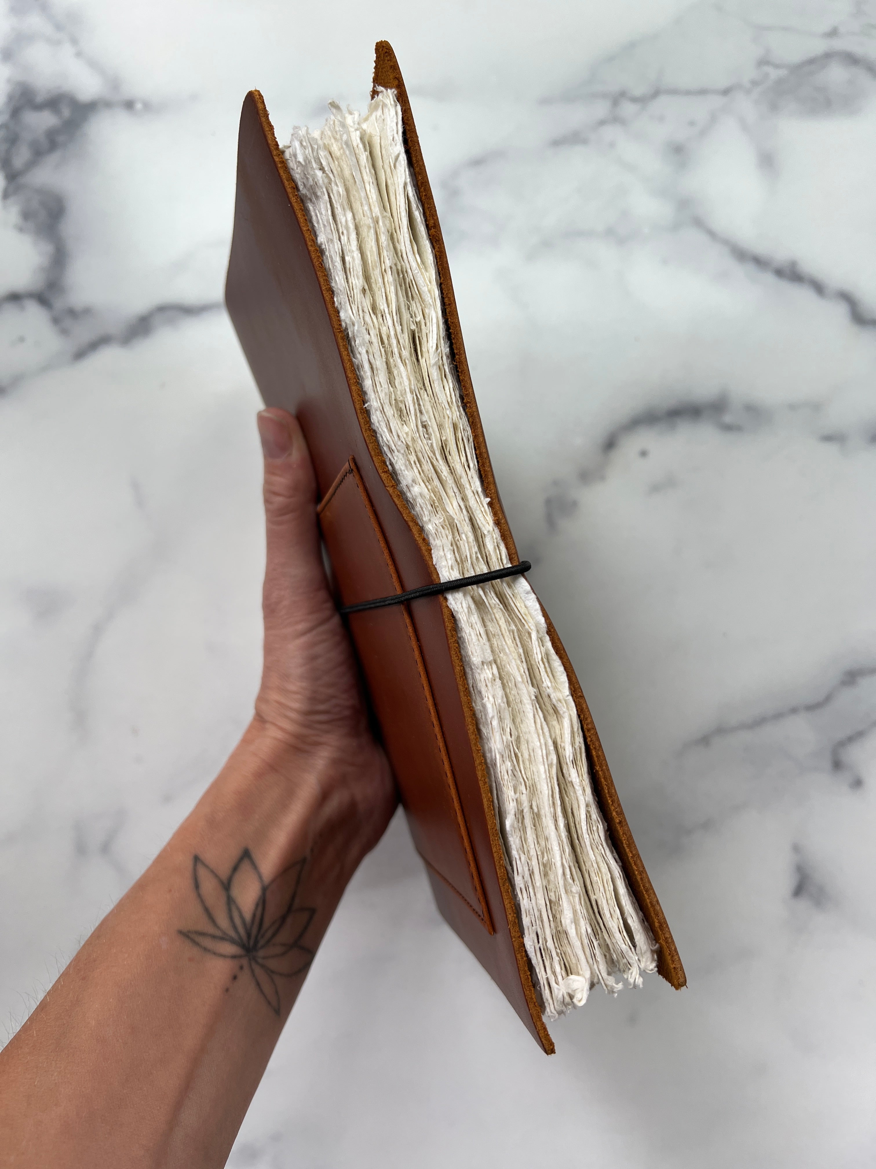 Tan Leather Watercolor Journal, Refillable