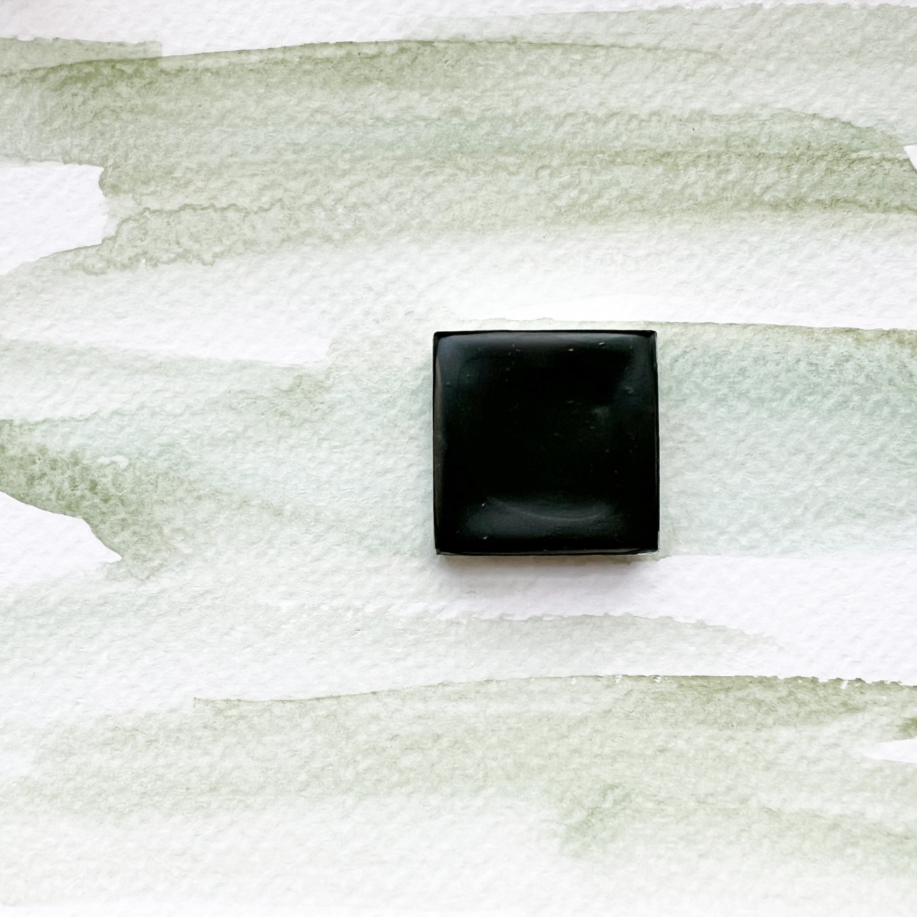 Bohemian Green Earth. Half pan, full pan or bottle cap of handmade watercolor paint