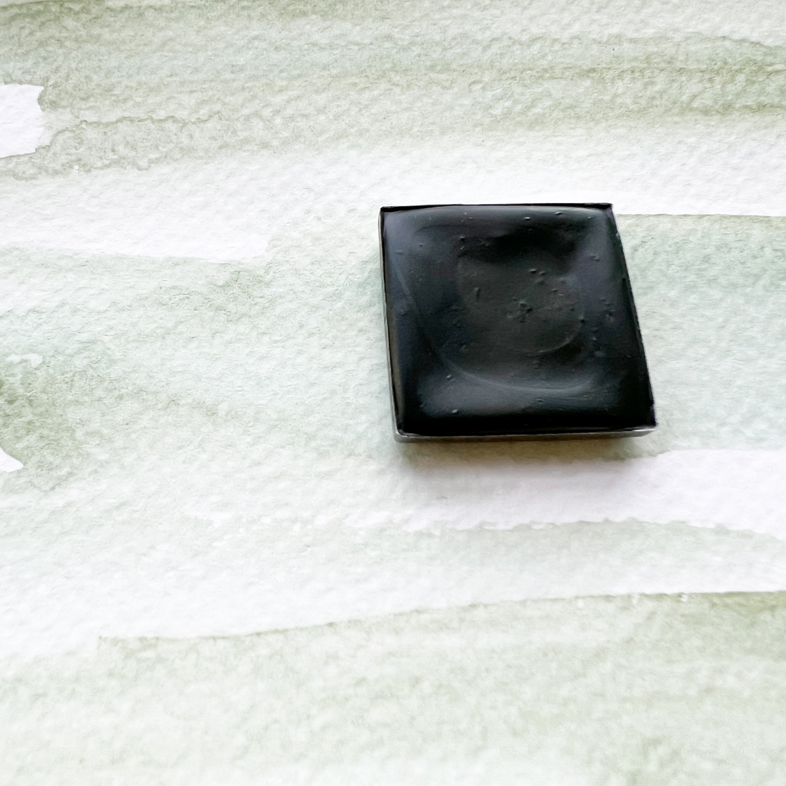 Bohemian Green Earth. Half pan, full pan or bottle cap of handmade watercolor paint