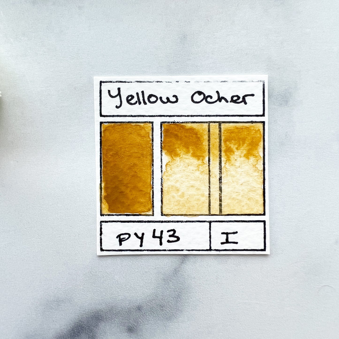 Yellow Ocher. Half pan, full pan or bottle cap of handmade watercolor paint