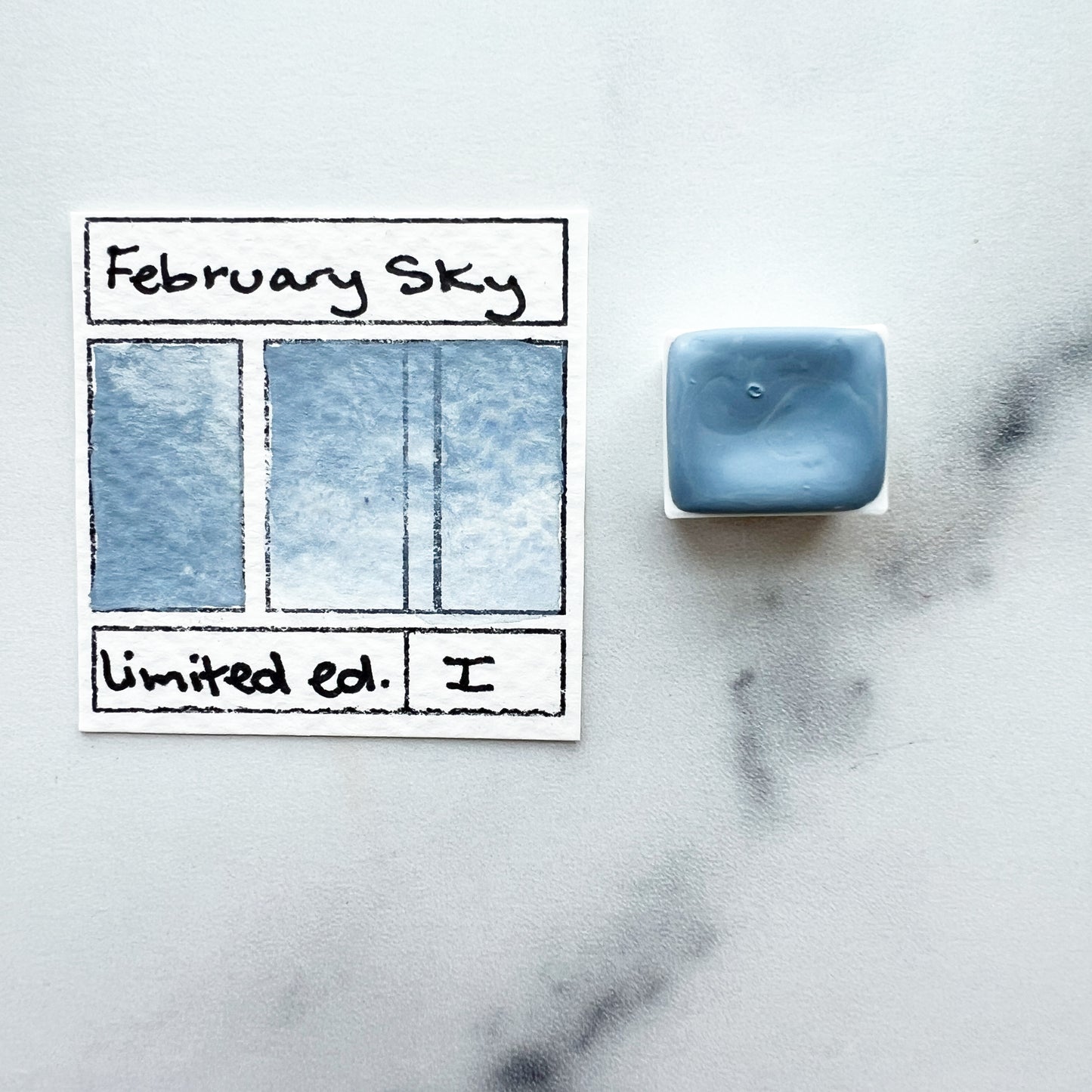 February Sky, individual pan of watercolor paint