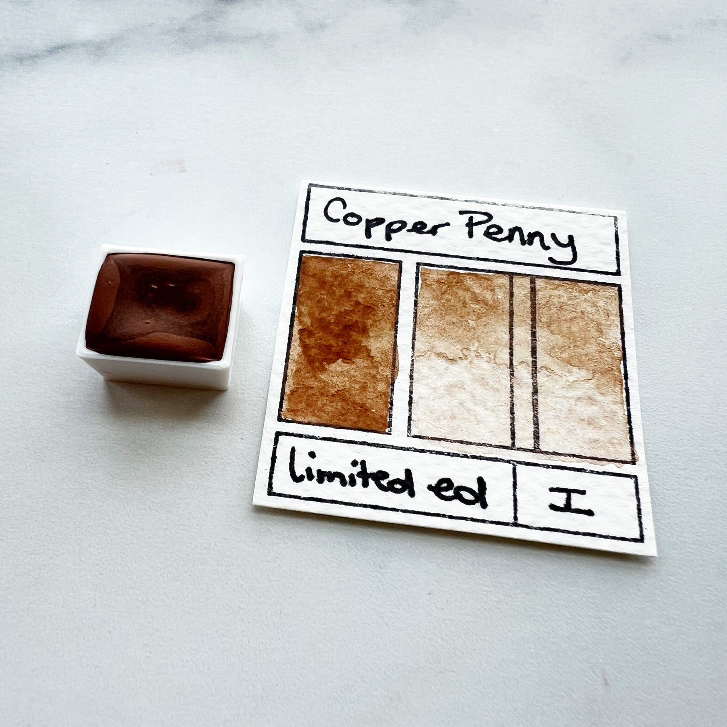 Copper Penny, individual pan of watercolor paint