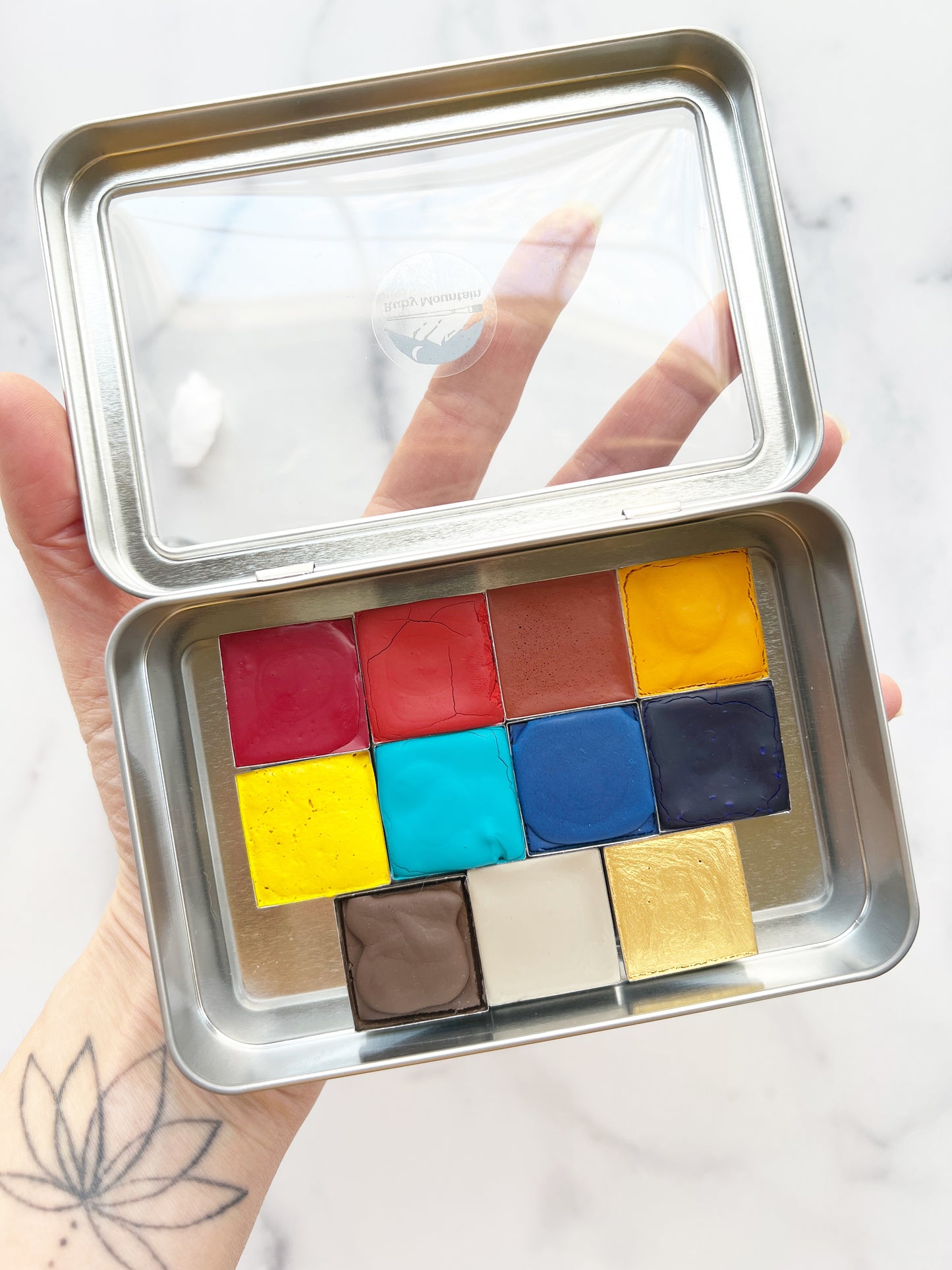 Canyon Primaries Set, a palette of handmade watercolor paint
