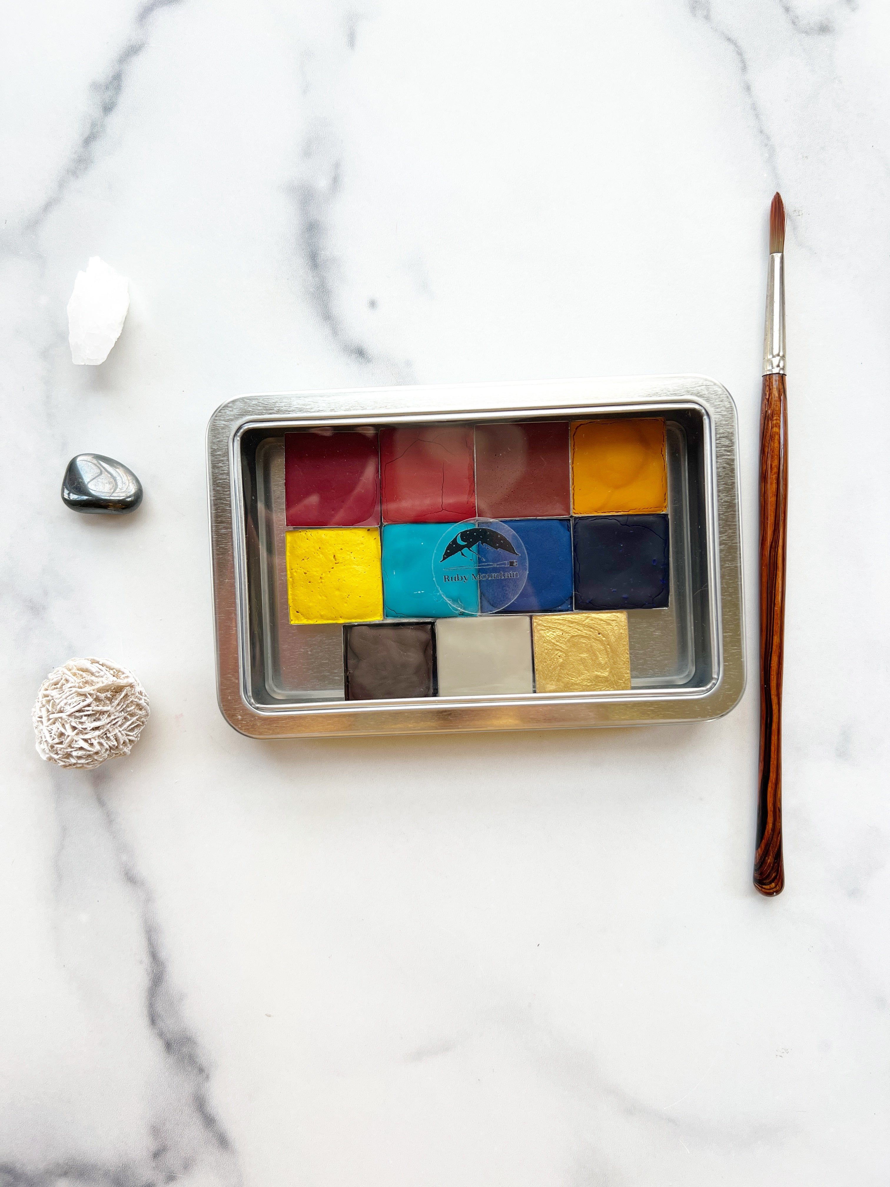 Canyon Primaries Set, a palette of handmade watercolor paint