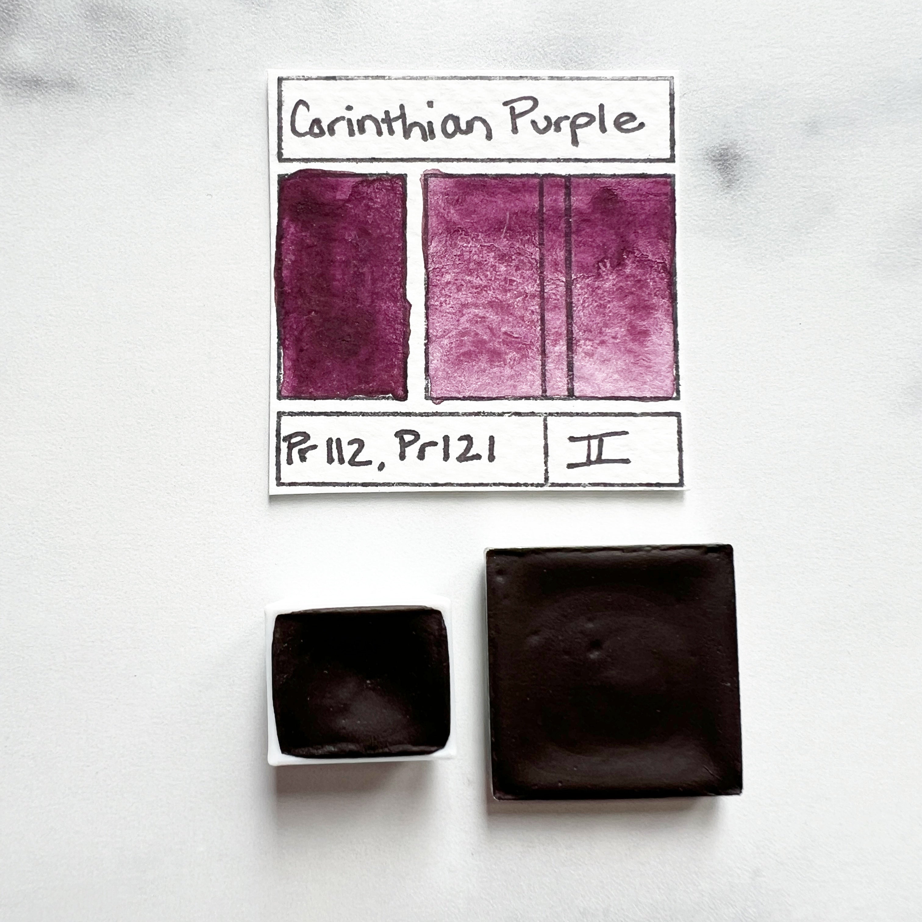 Corinthian Purple. Half pan or bottle cap of handmade watercolor paint