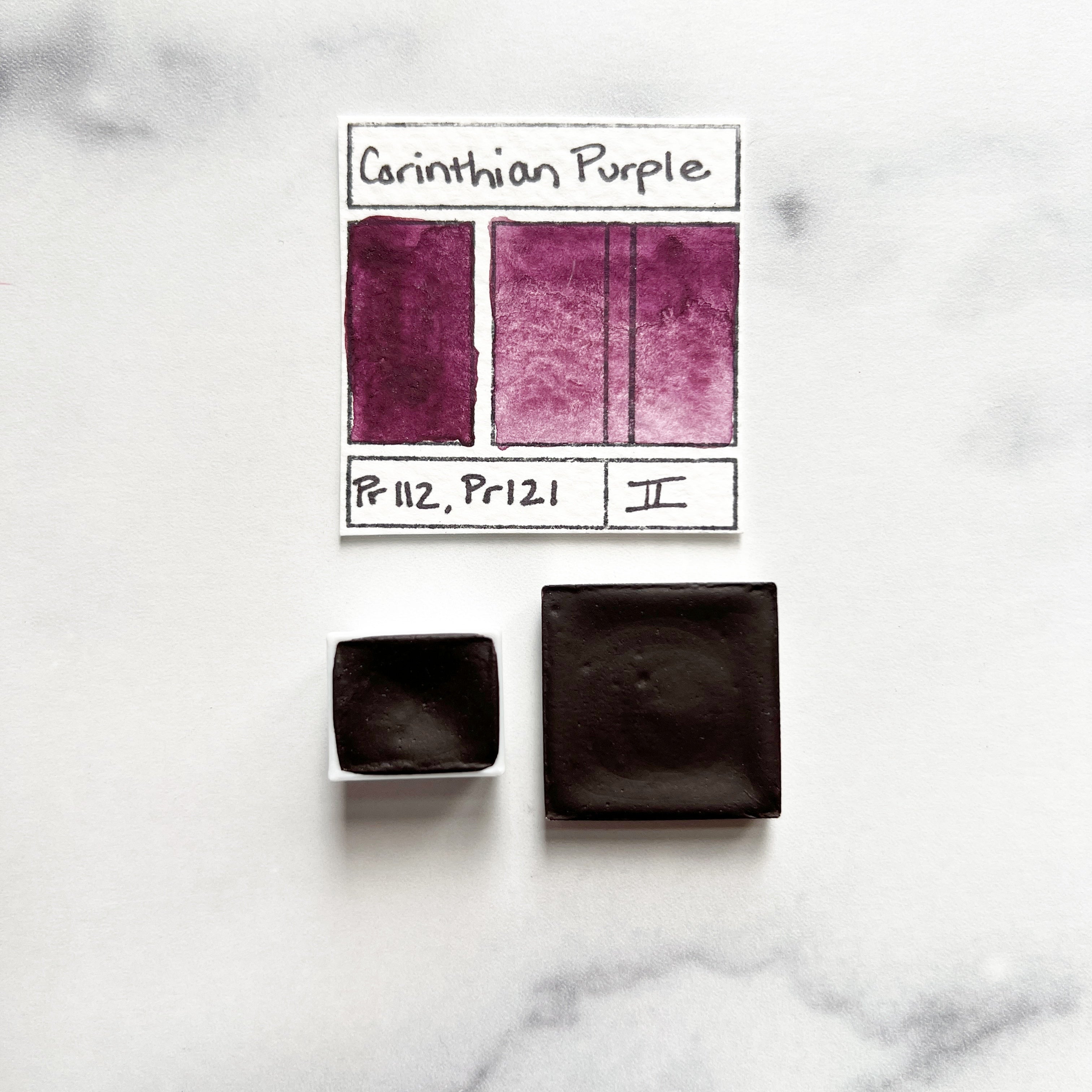 Corinthian Purple. Half pan or bottle cap of handmade watercolor paint