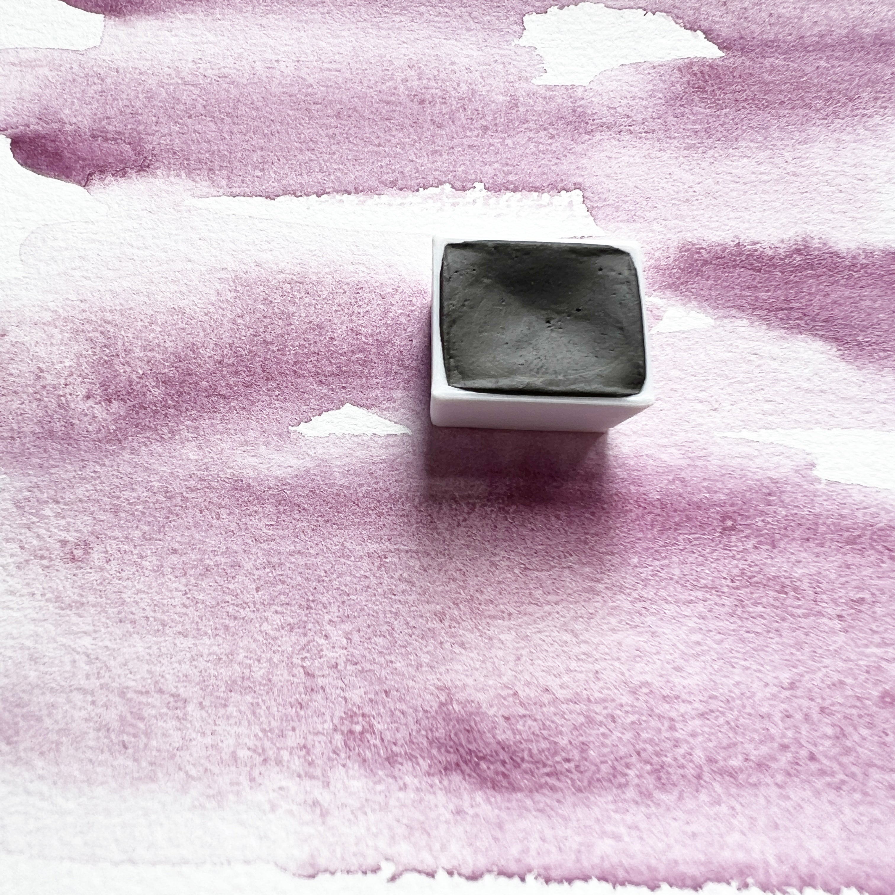 Corinthian Purple. Half pan or bottle cap of handmade watercolor paint