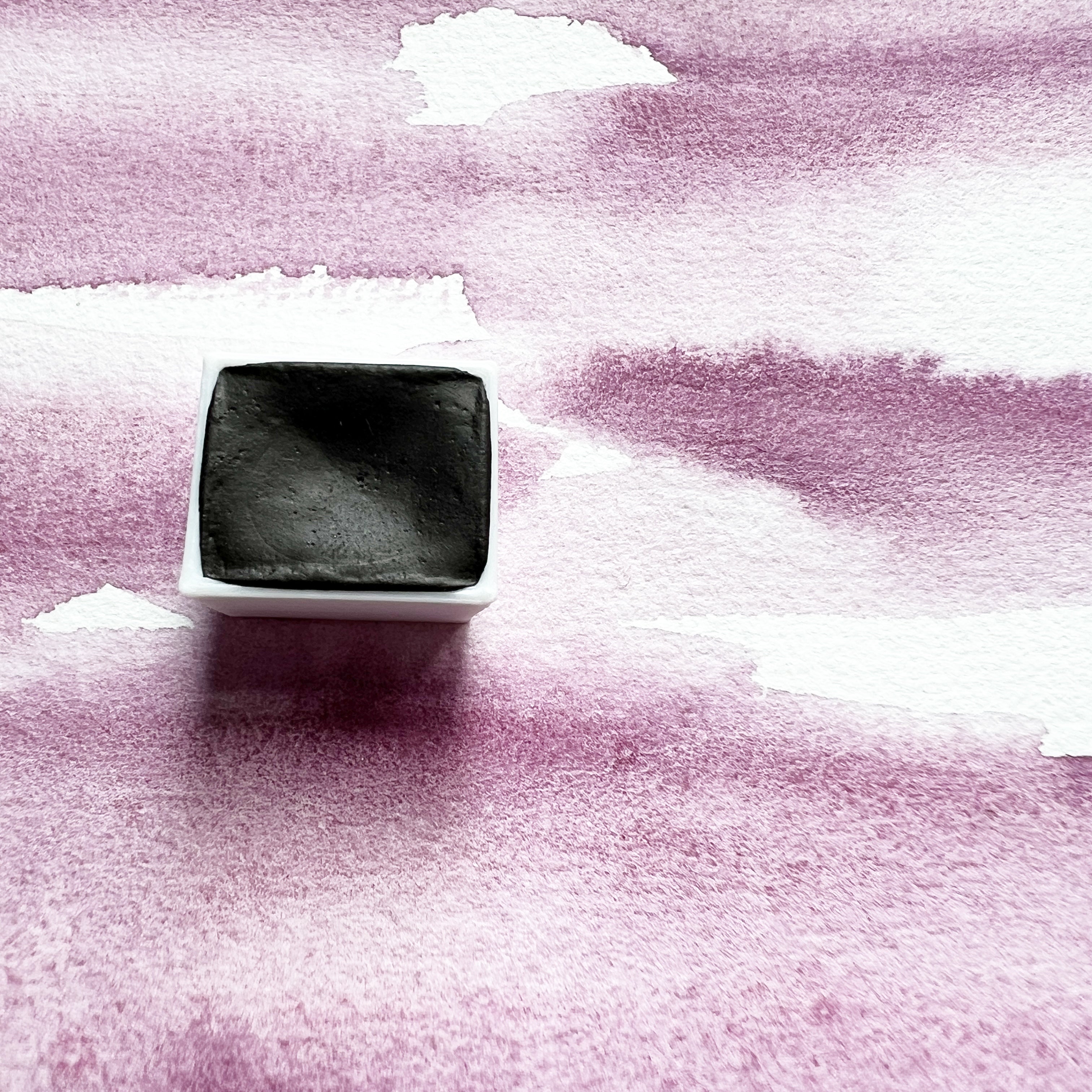 Corinthian Purple. Half pan or bottle cap of handmade watercolor paint