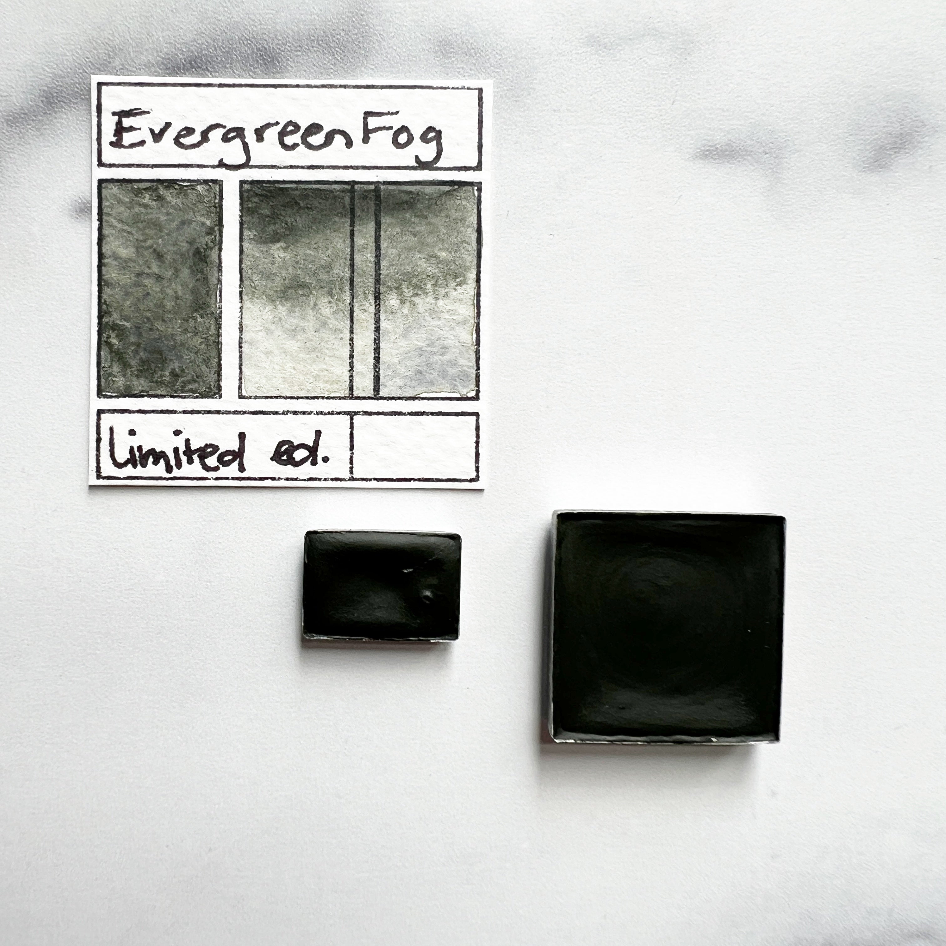 Evergreen Fog. Half pan or bottle cap of handmade watercolor paint