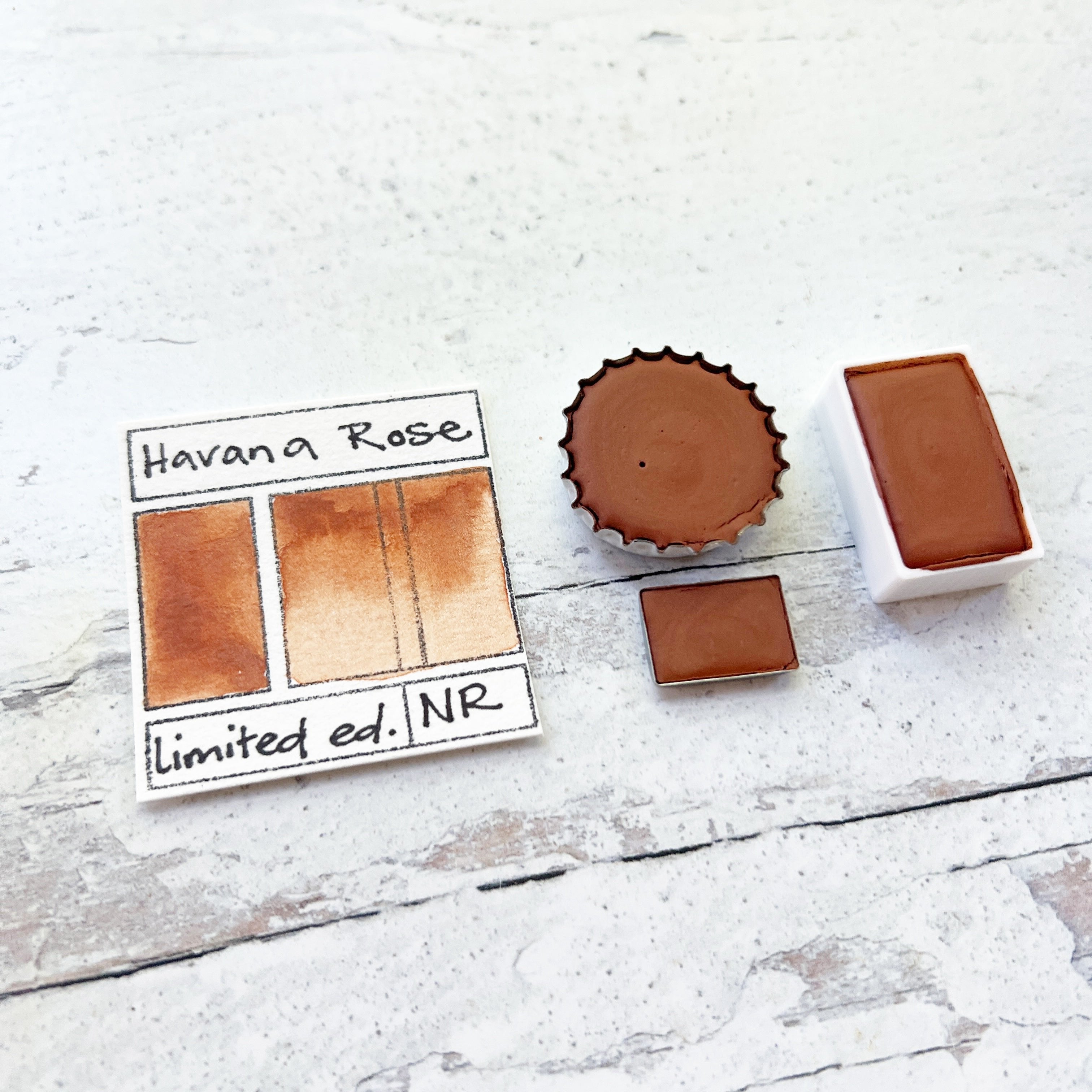Havana Rose. Half pan, full pan or bottle cap of handmade watercolor paint