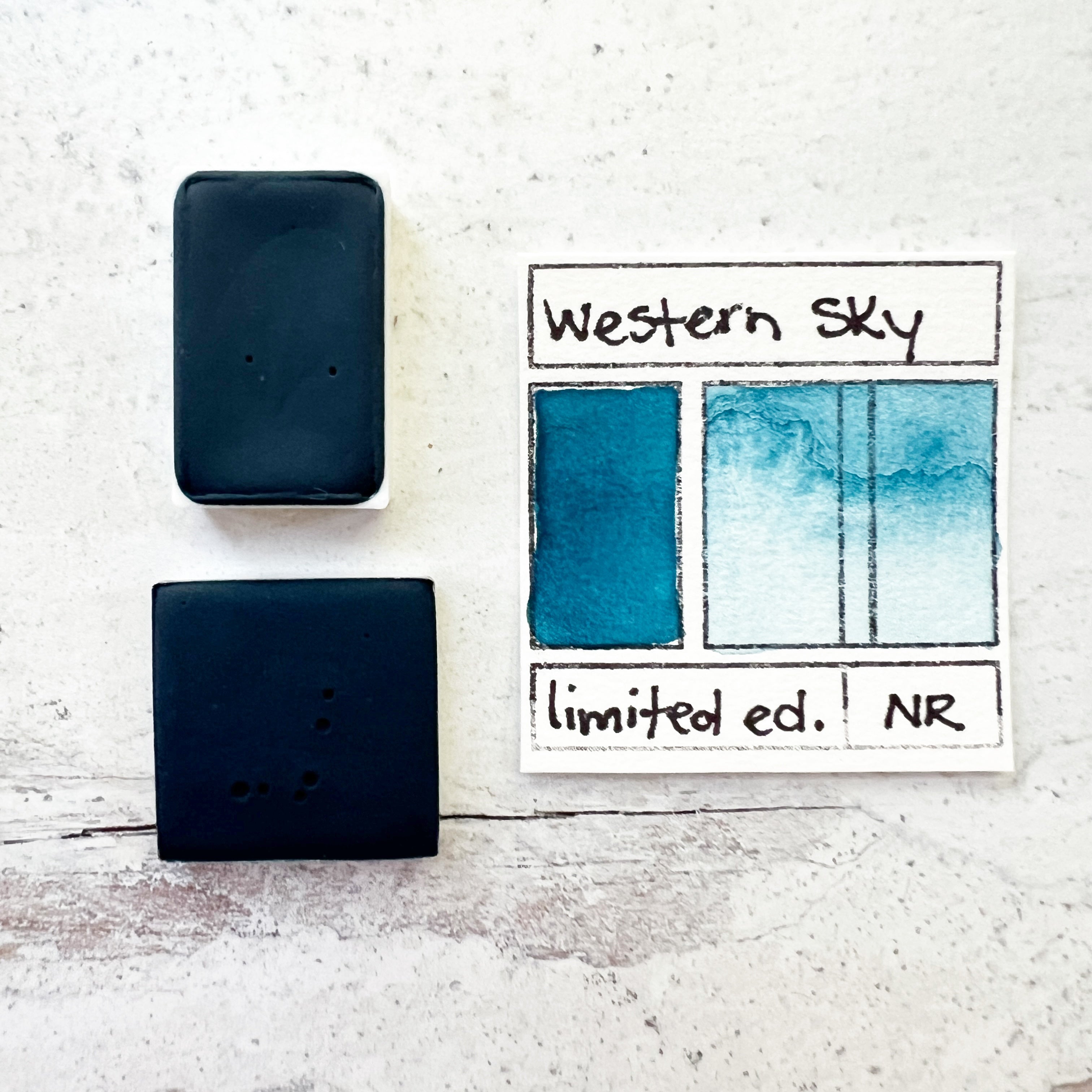Western Sky. Half pan, full pan or bottle cap of handmade watercolor paint
