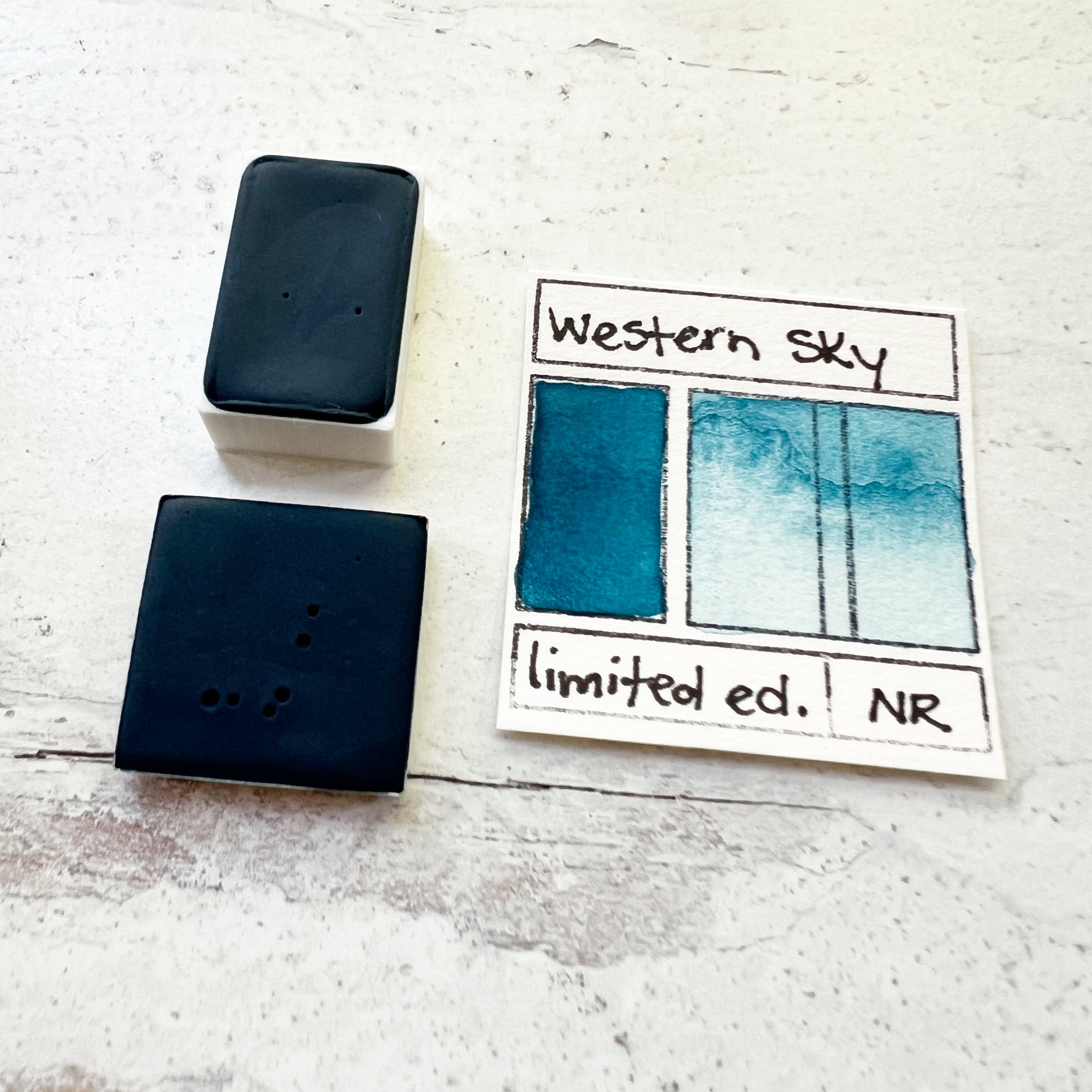 Western Sky. Half pan, full pan or bottle cap of handmade watercolor paint