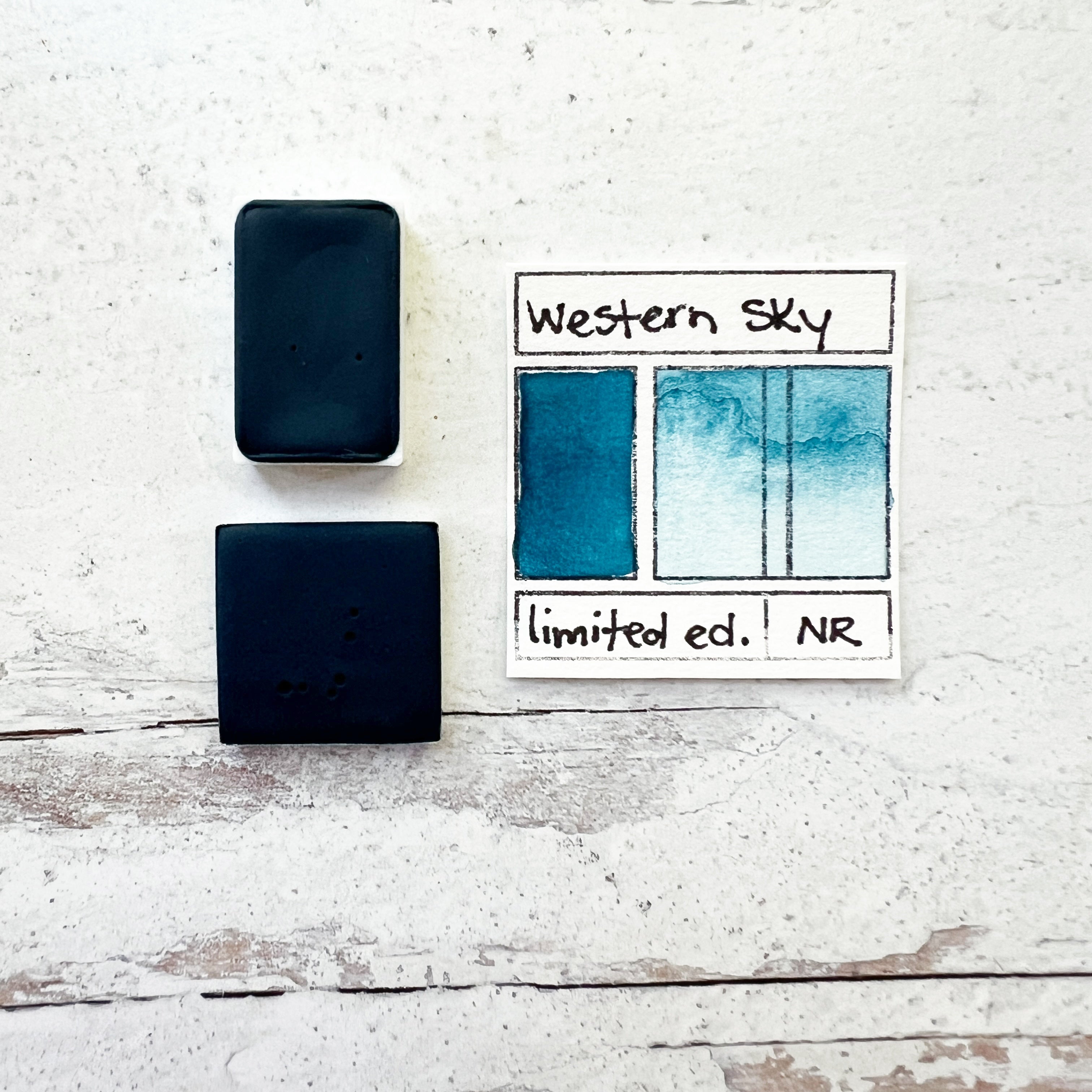 Western Sky. Half pan, full pan or bottle cap of handmade watercolor paint