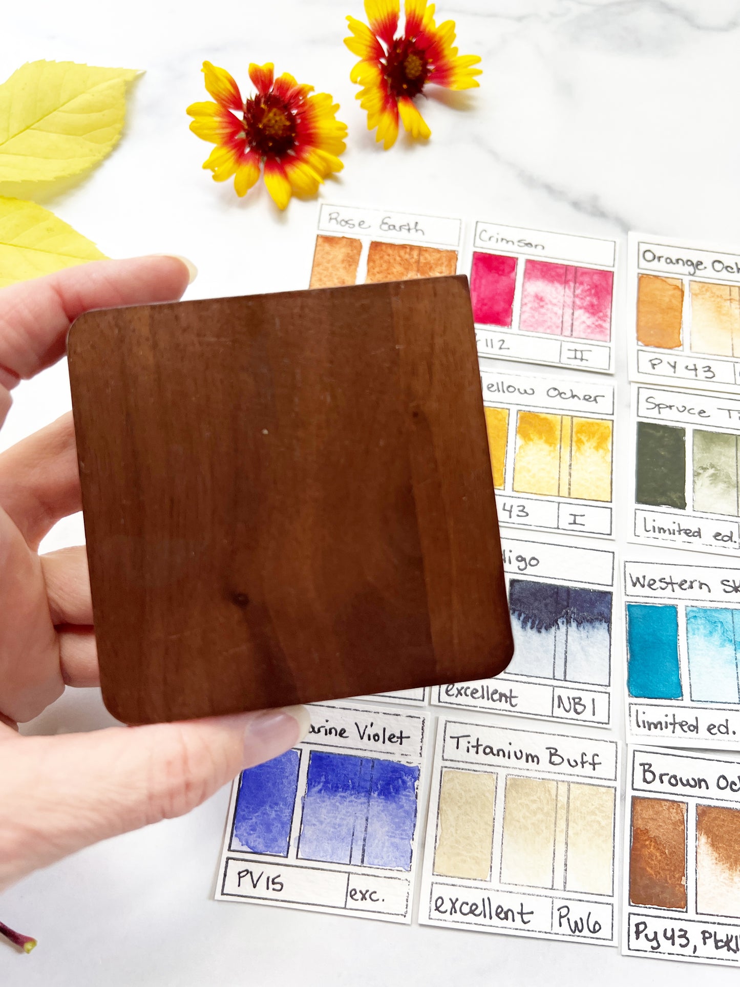 Many Peaks Palette, wood watercolor palette for plein air