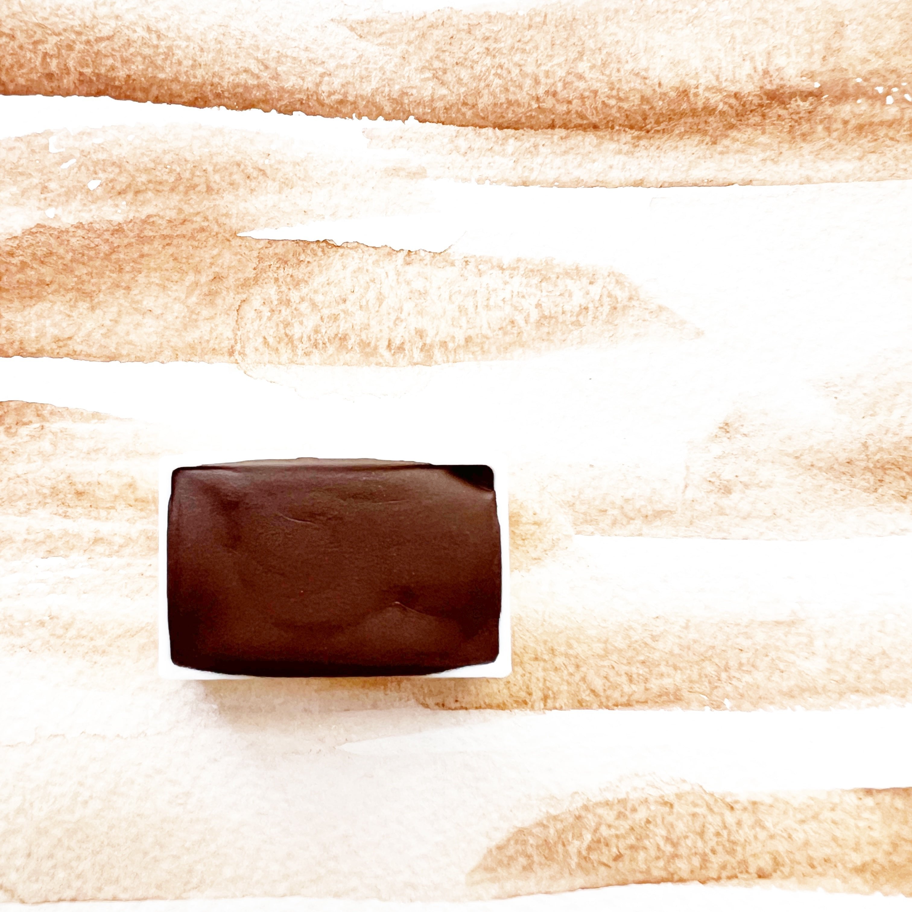 Burnt Sienna. Half pan, full pan or bottle cap of handmade watercolor paint