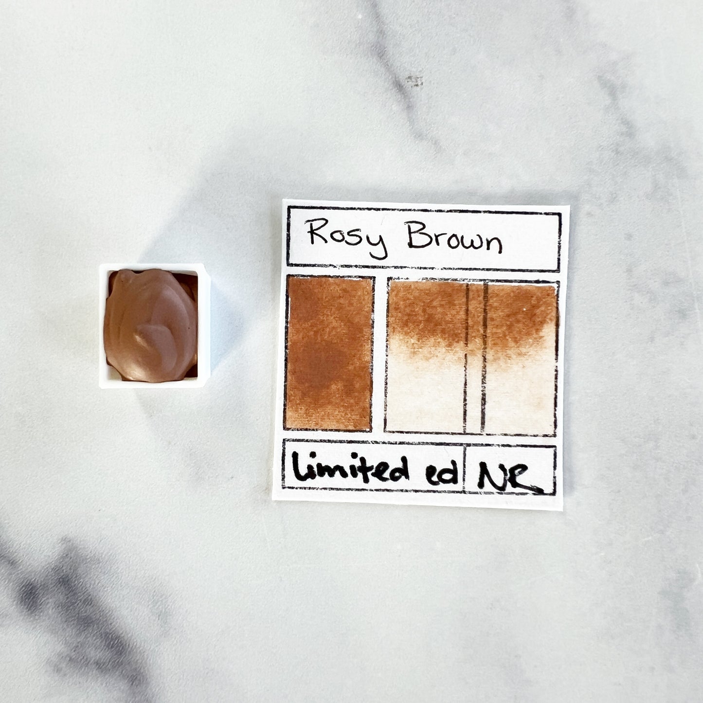 Rosy Brown. Half pan, full pan or bottle cap of handmade watercolor paint