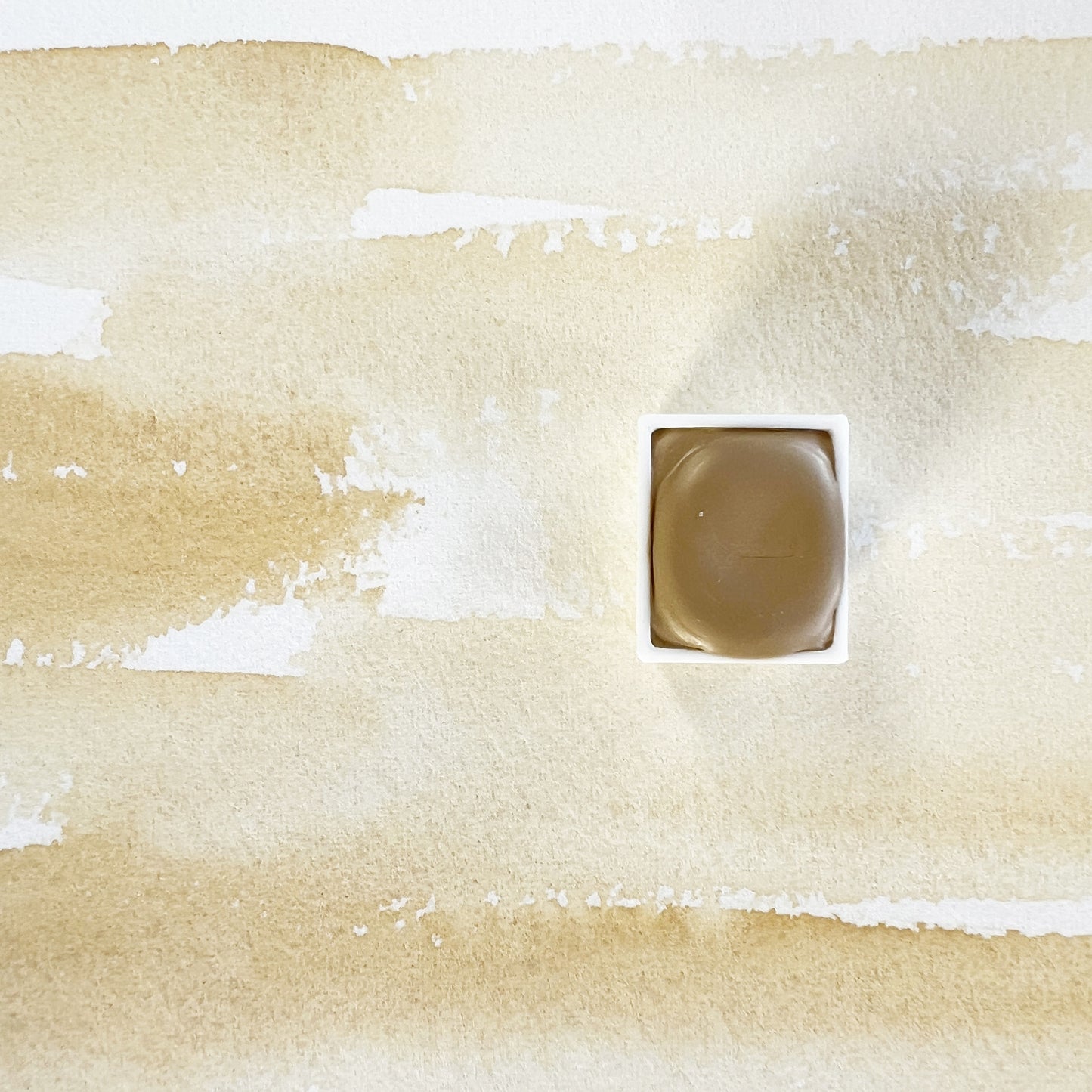 Sunlight. Half pan, full pan or bottle cap of handmade watercolor paint