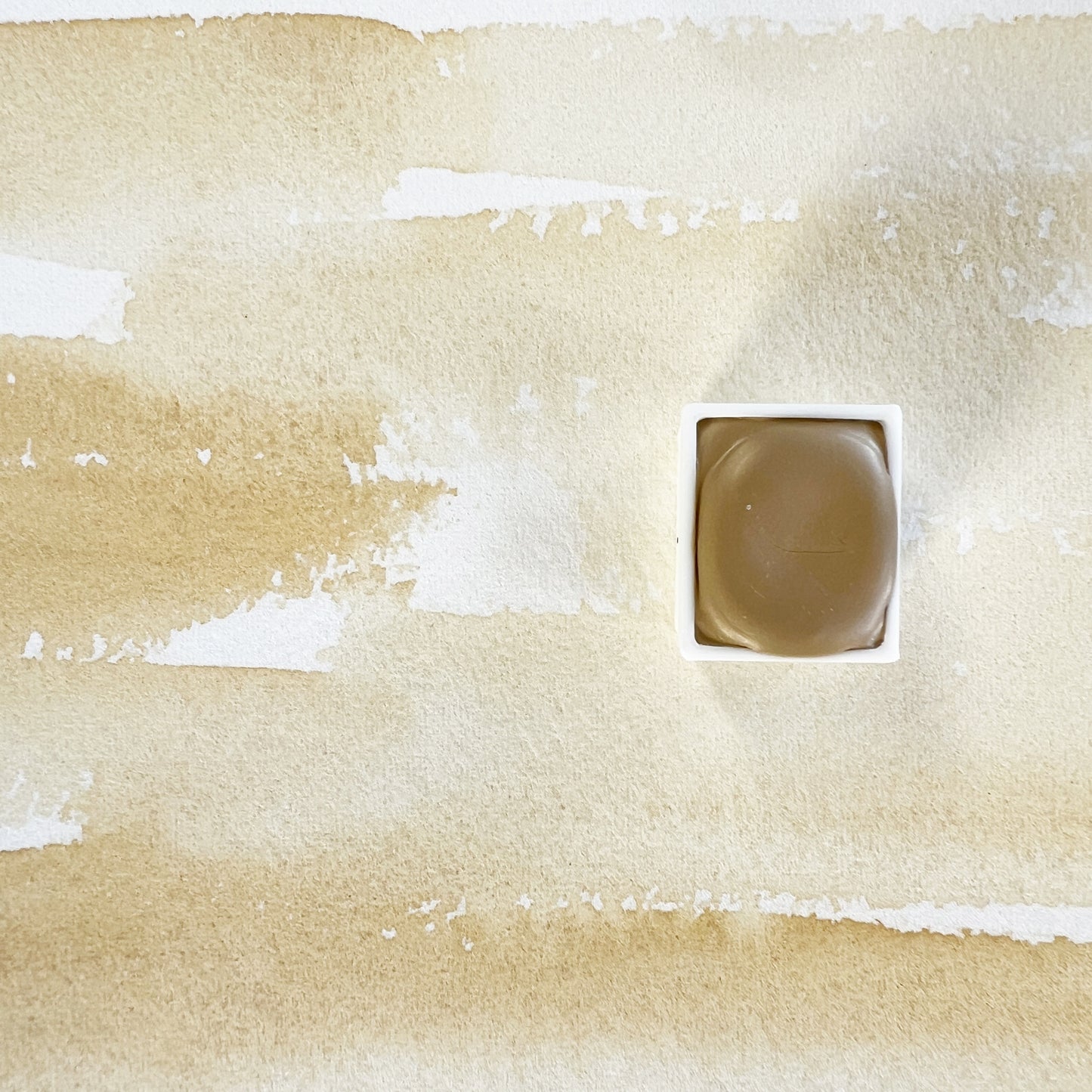 Sunlight. Half pan, full pan or bottle cap of handmade watercolor paint