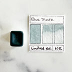 Blue Slate. Half pan, full pan or bottle cap of handmade watercolor paint