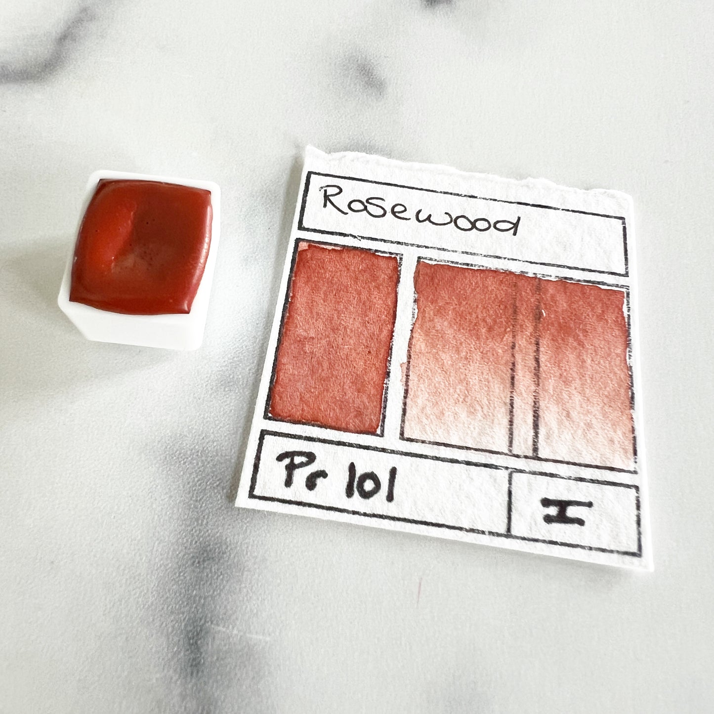 Rosewood, individual pan of handmade watercolor paint