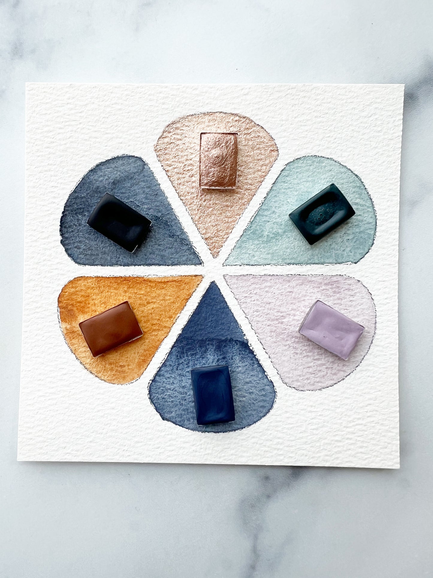 Icy Horizons Palette, a collection of handmade watercolors in dreamy winter hues