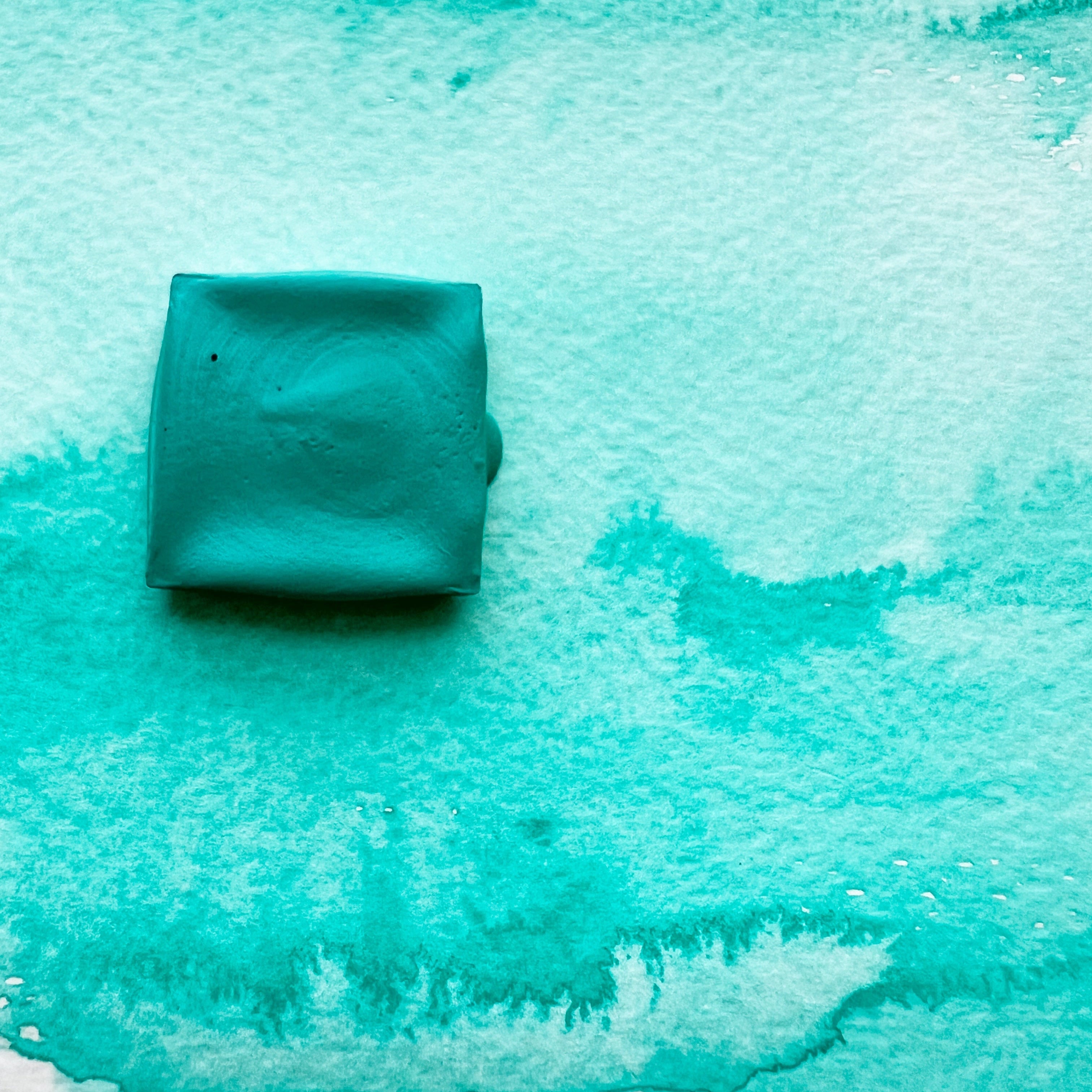 Santa Fe Turquoise. Half pan, full pan or bottle cap of handmade watercolor paint
