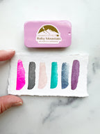 The Susan B Anthony Set, a mini pan set of handmade watercolors