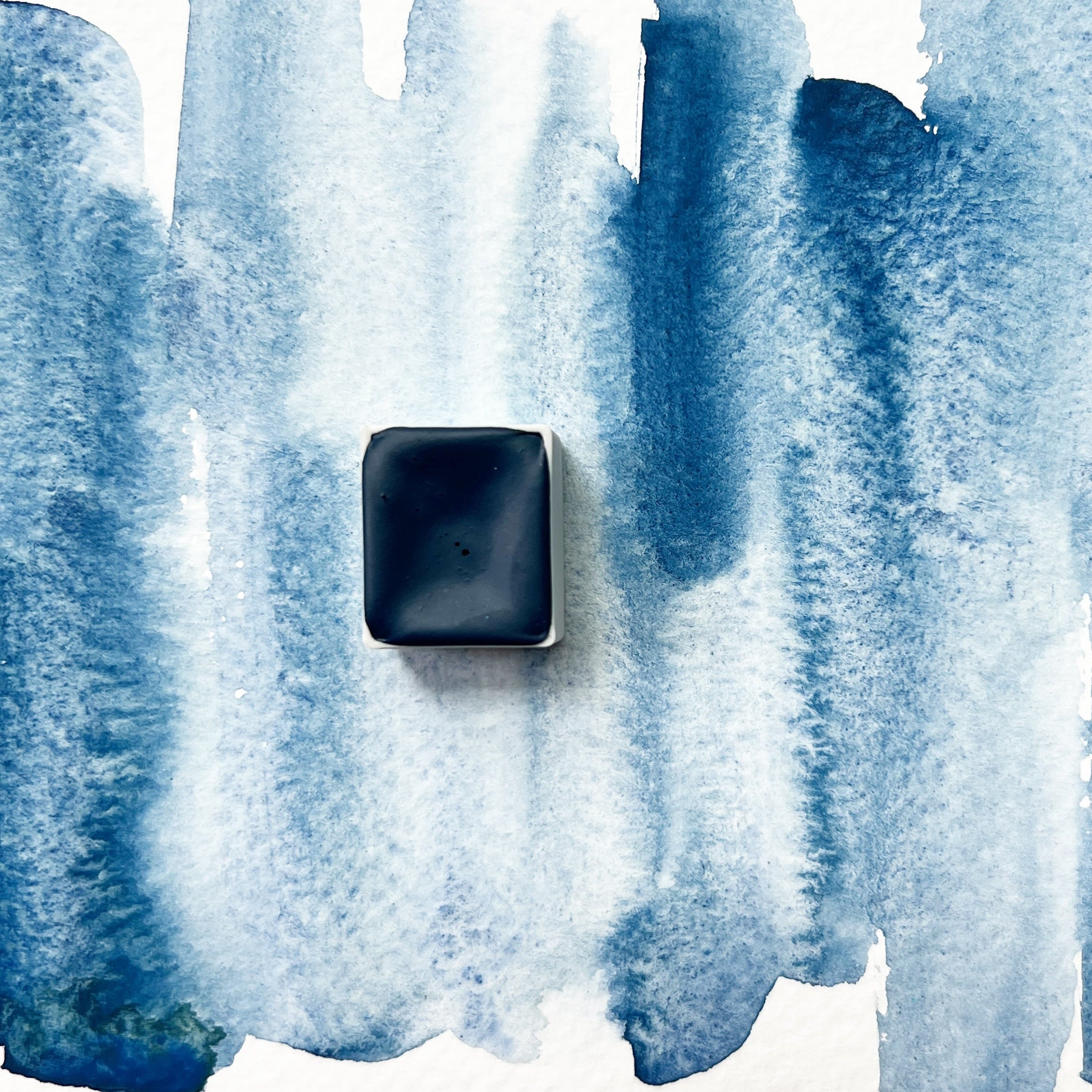 Ocean. Individual pan of handmade watercolor paint