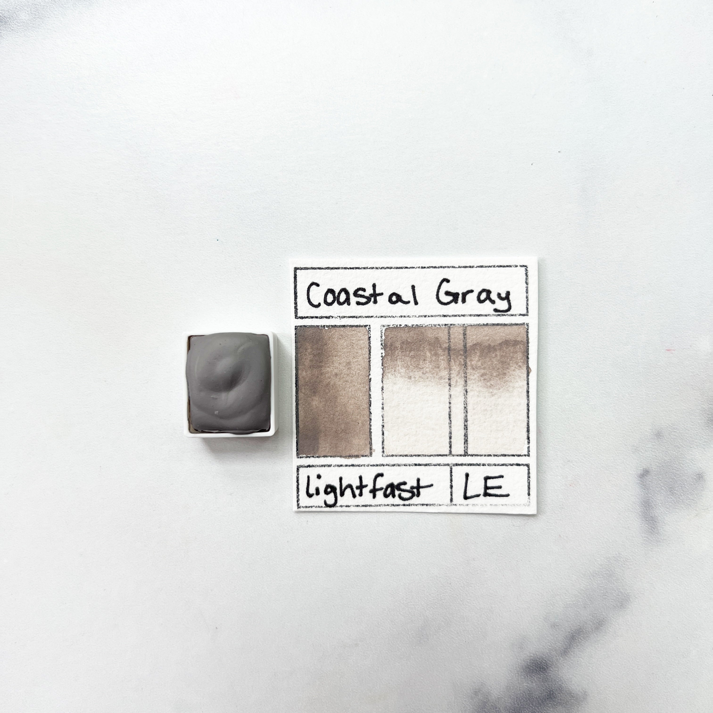 Coastal Gray. Individual pan of handmade watercolor paint