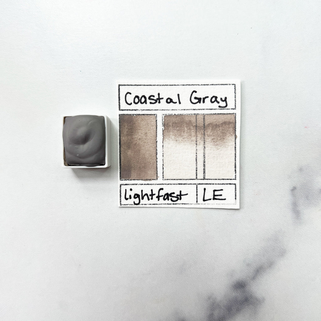 Coastal Gray. Individual pan of handmade watercolor paint